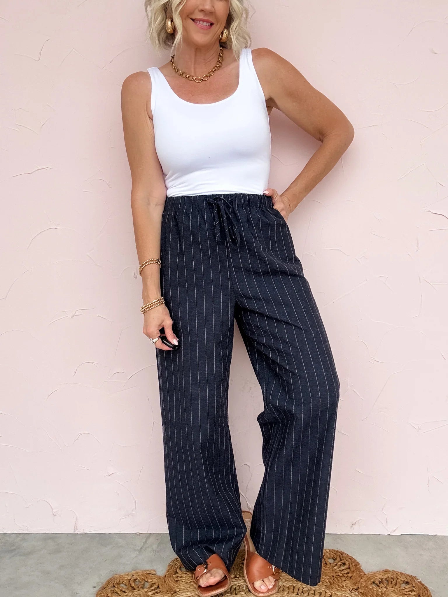 Pinstripe Poise Pants - 30% Off