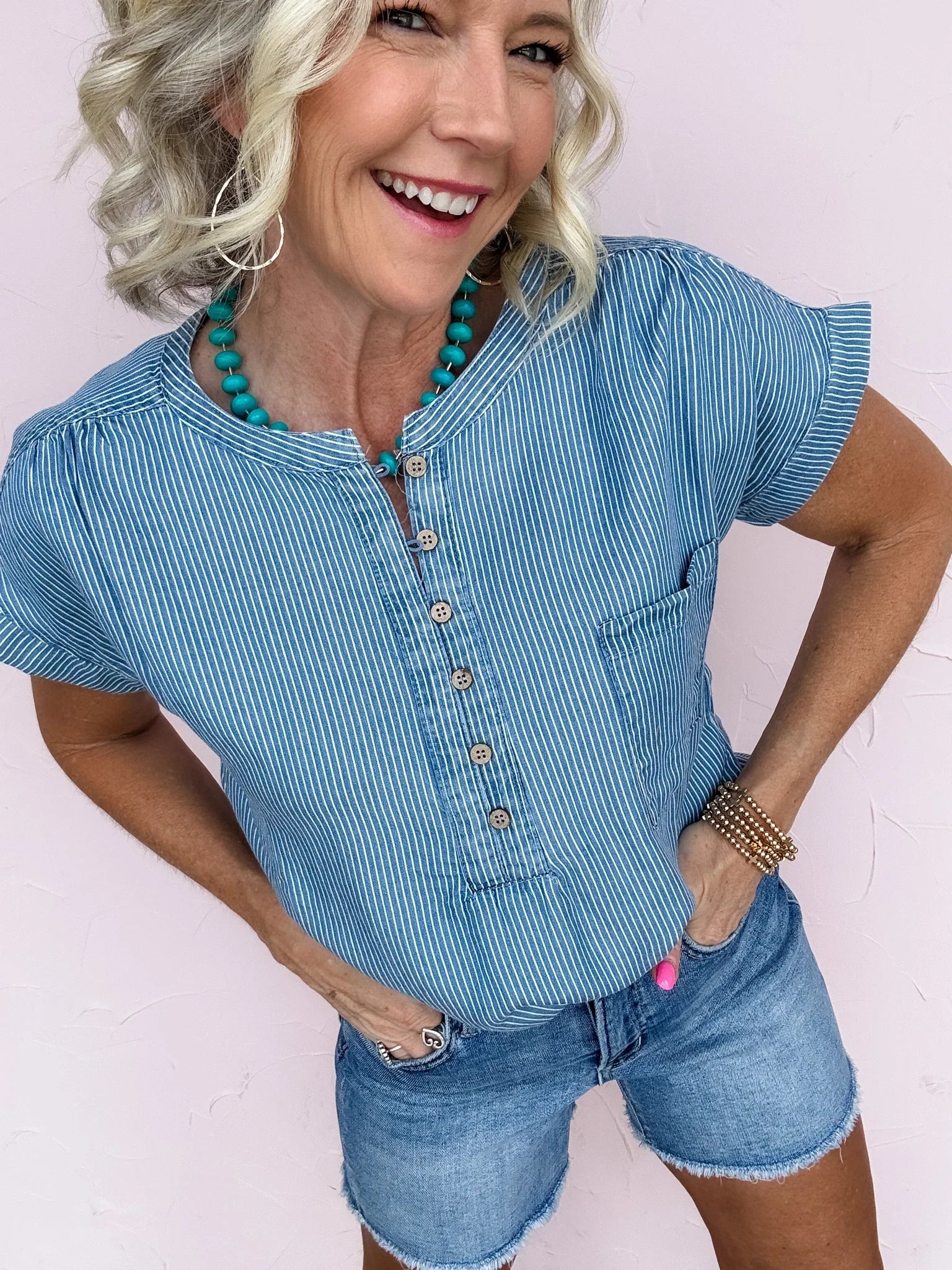 Blue Jean Beauty Top