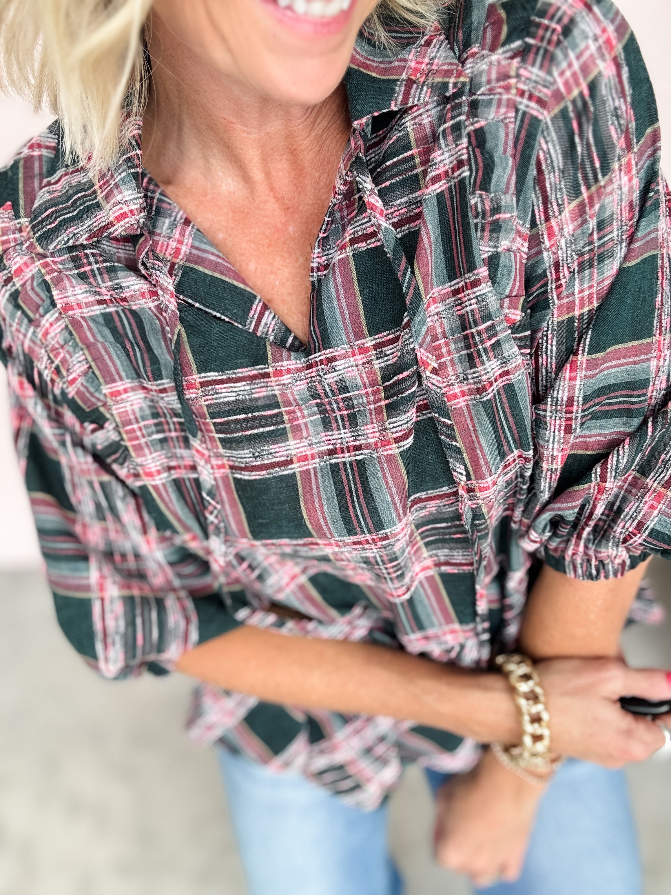 Juniper Lane Plaid Top