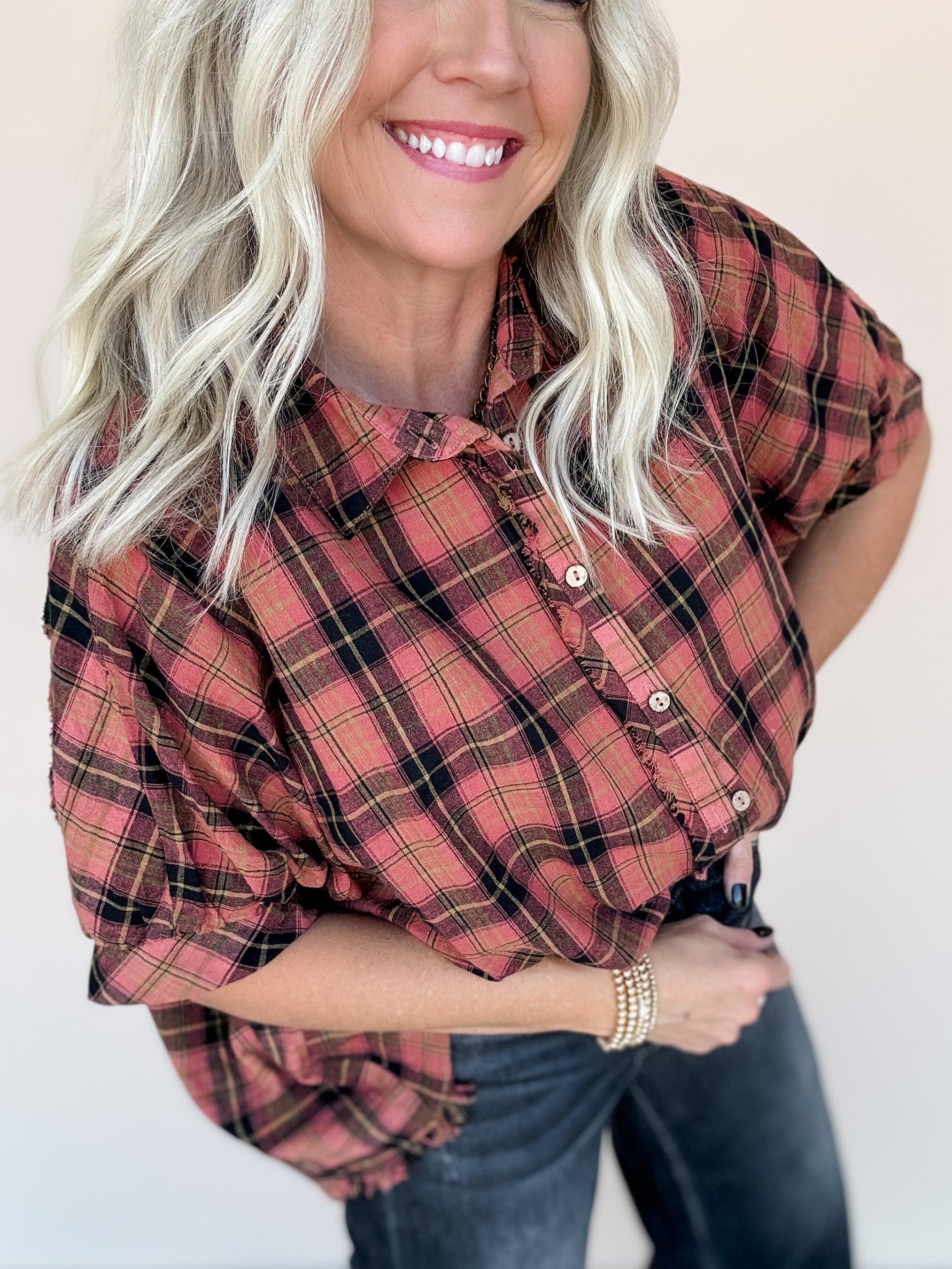 Rosewood Plaid Top