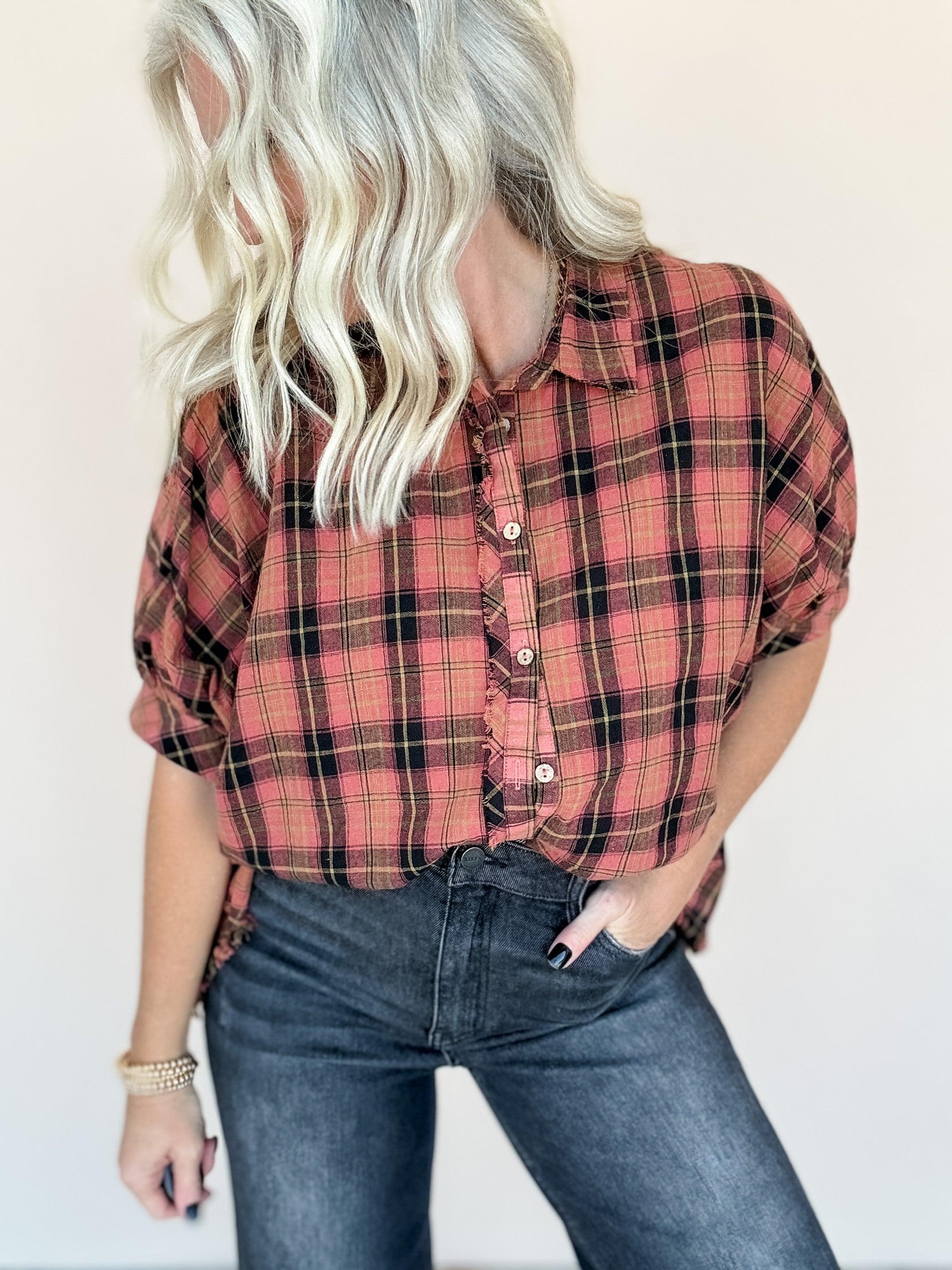 Rosewood Plaid Top