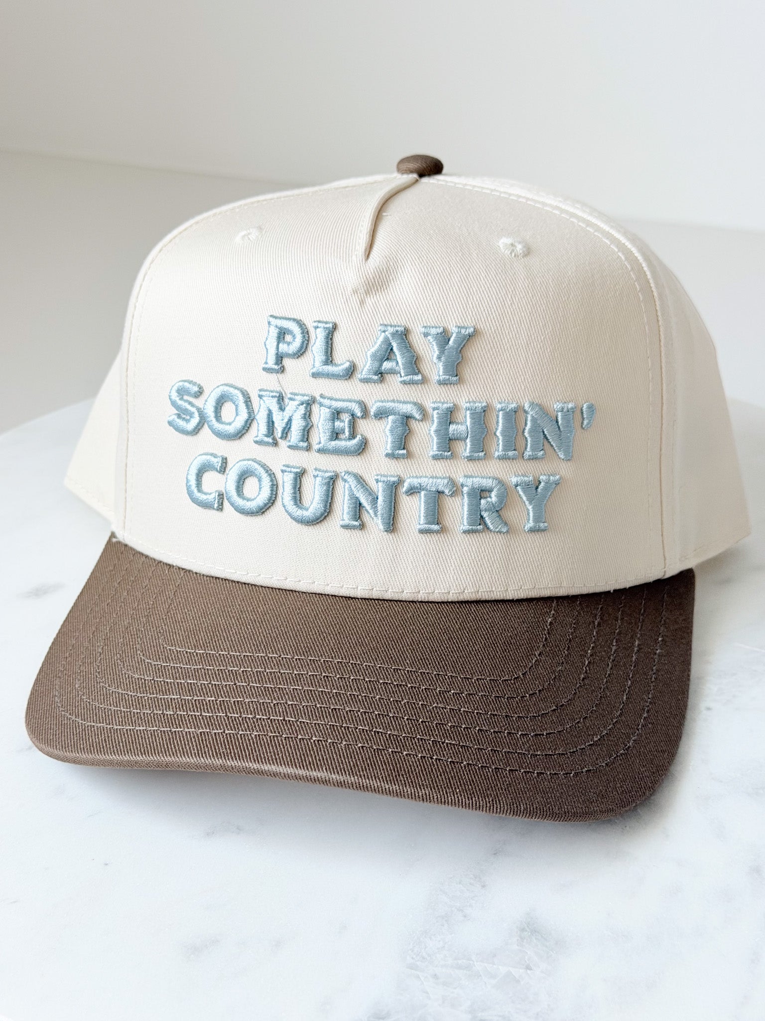 Play Somethin' Country Embroidered Trucker