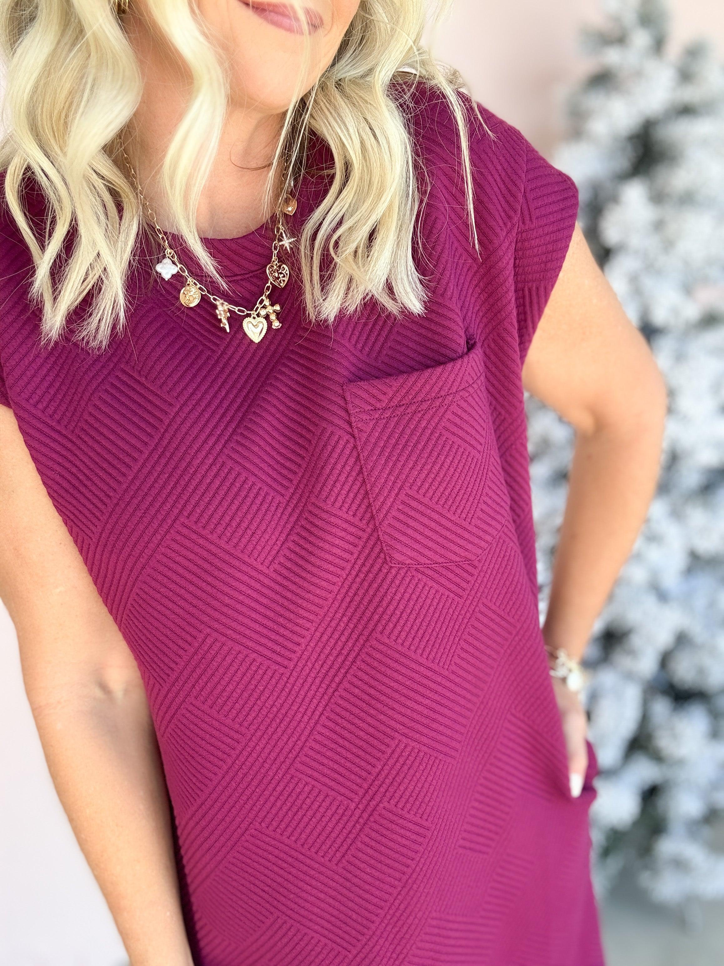 Cranberry Quilted Dress