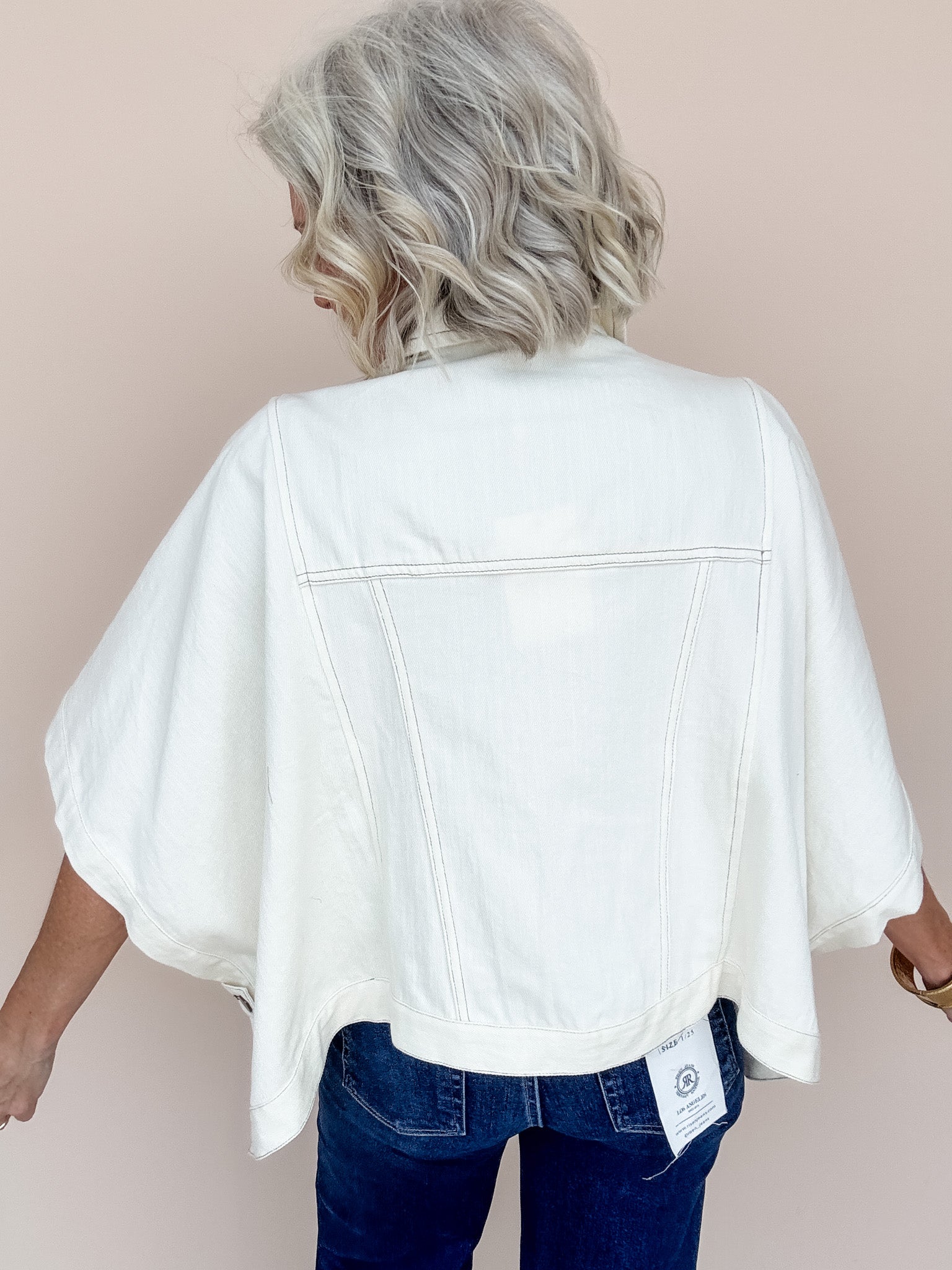 Wide Open Denim Jacket | Ecru
