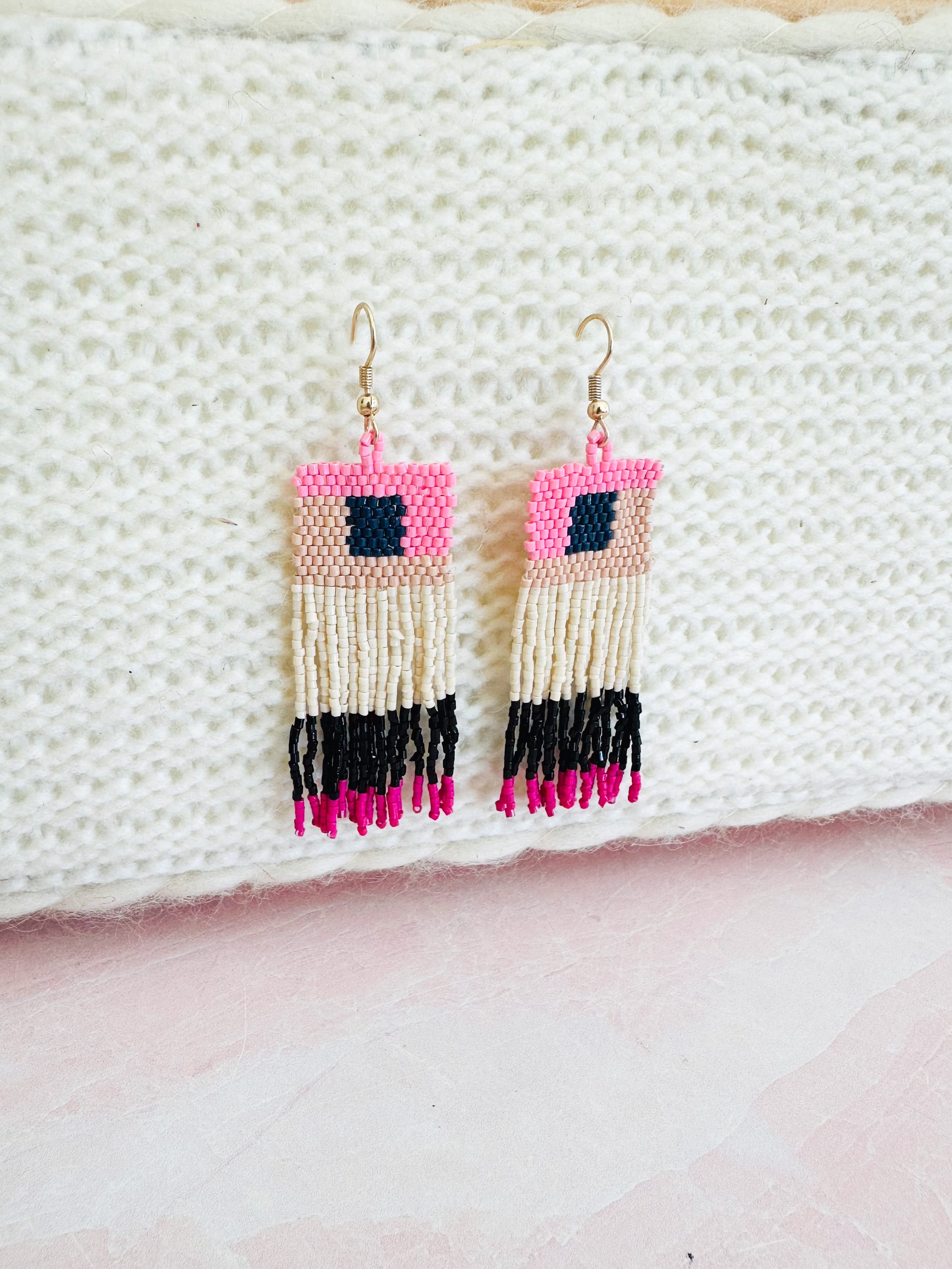 Pop Block Fringe Earrings