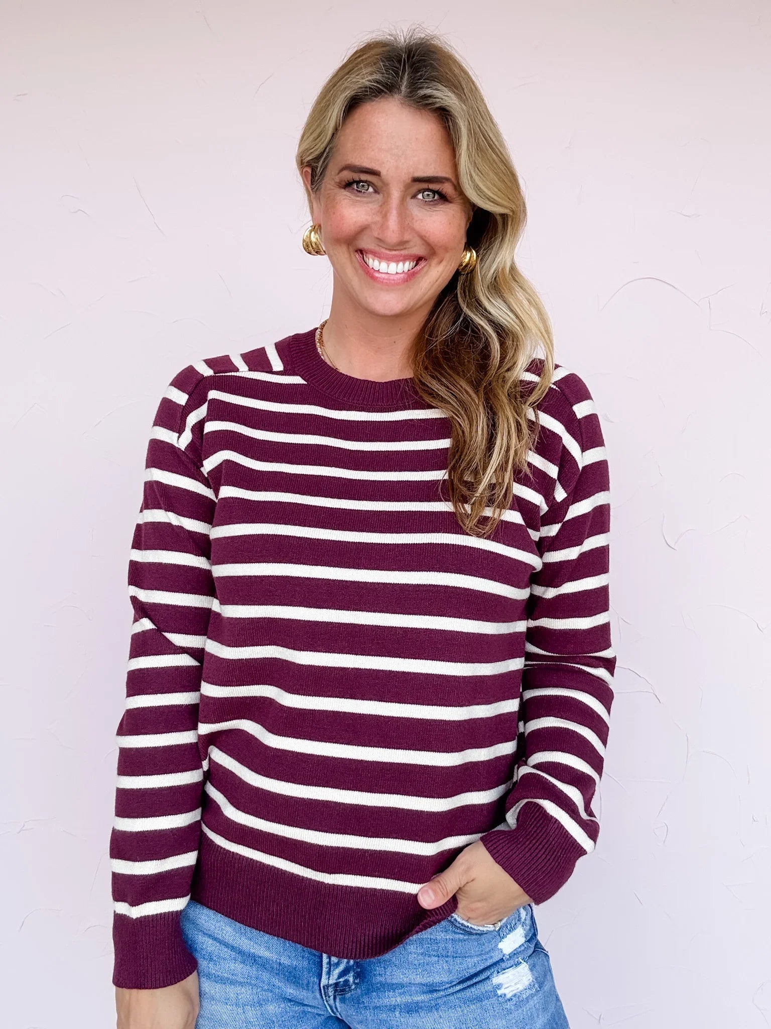 Berry Lane Striped Pullover