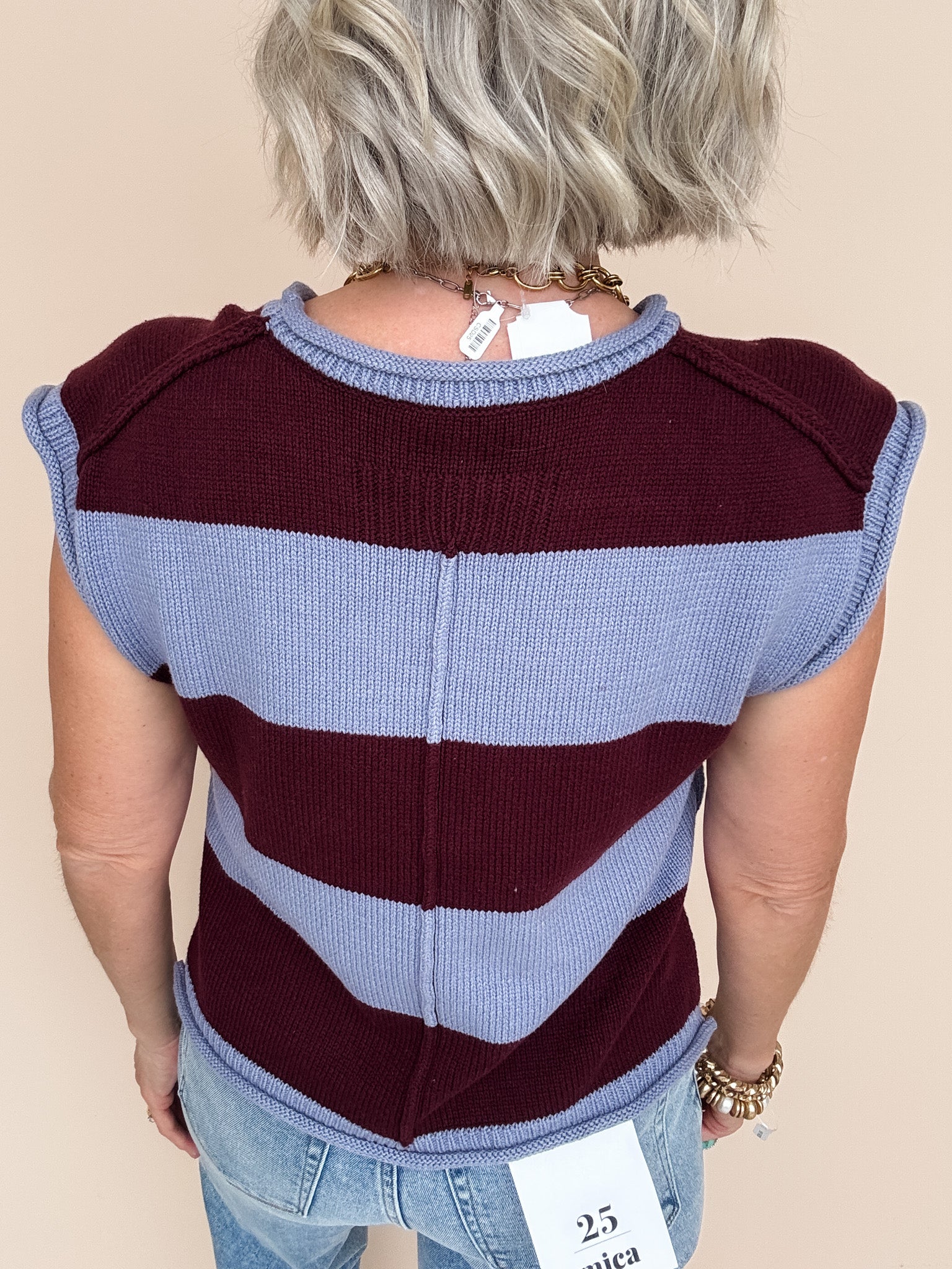 Simple Joys Stripe Knit Top | Slate Blue