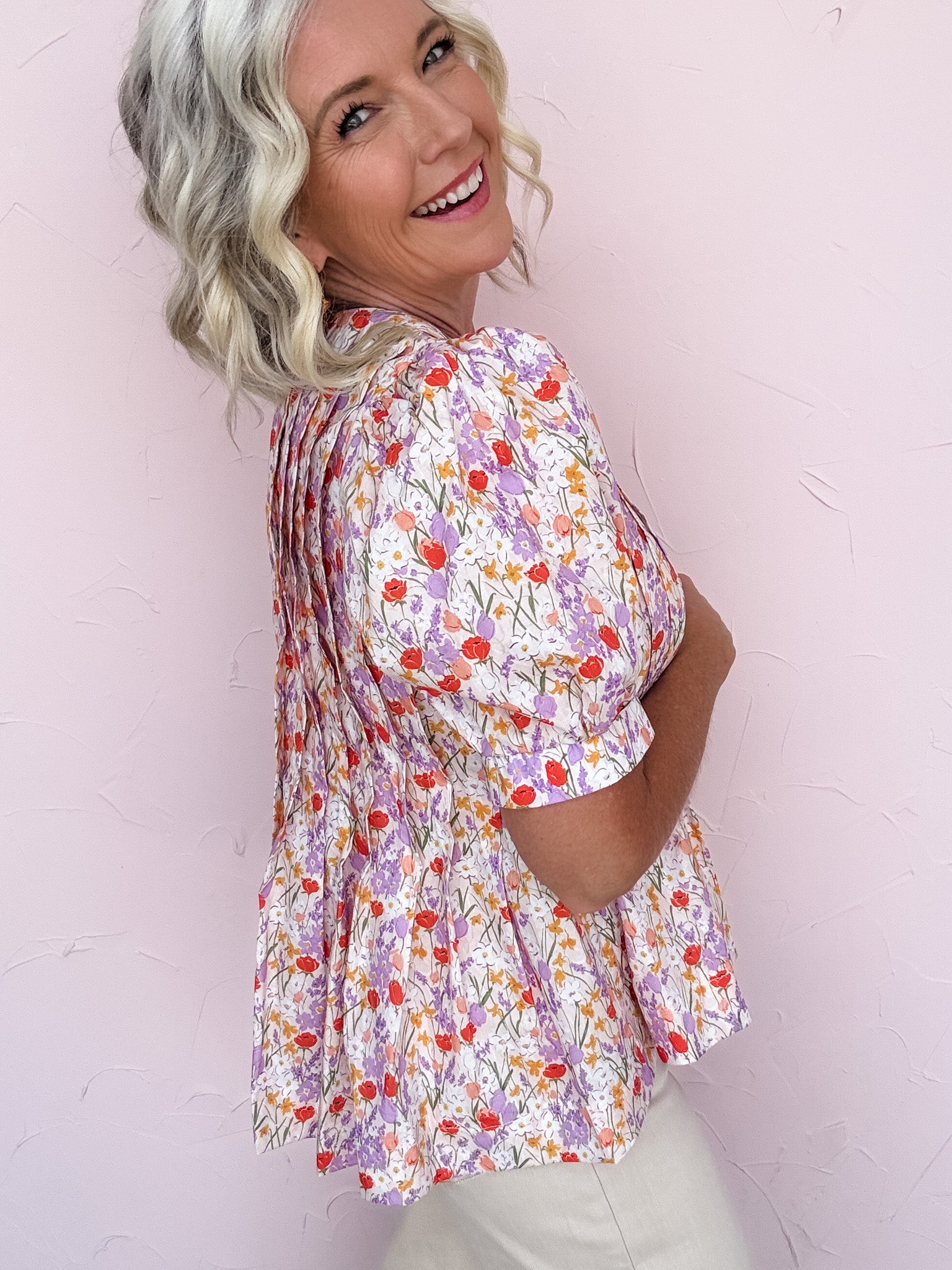 Poppy & Lavender Top