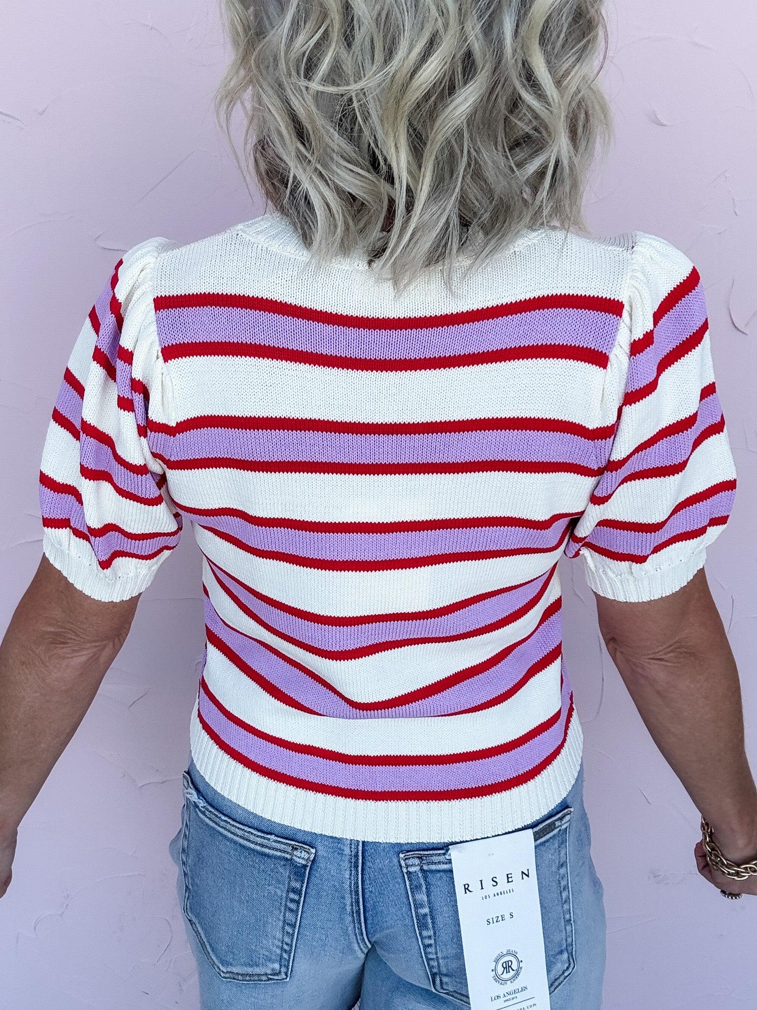 Berry Swirl Knit Top