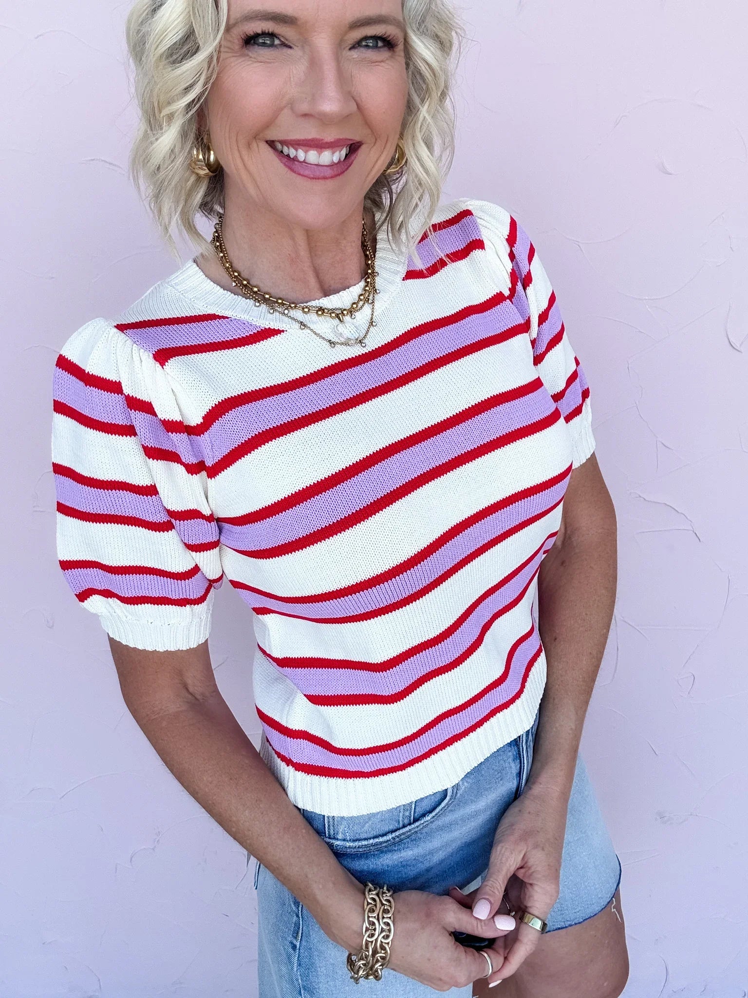 Berry Swirl Knit Top