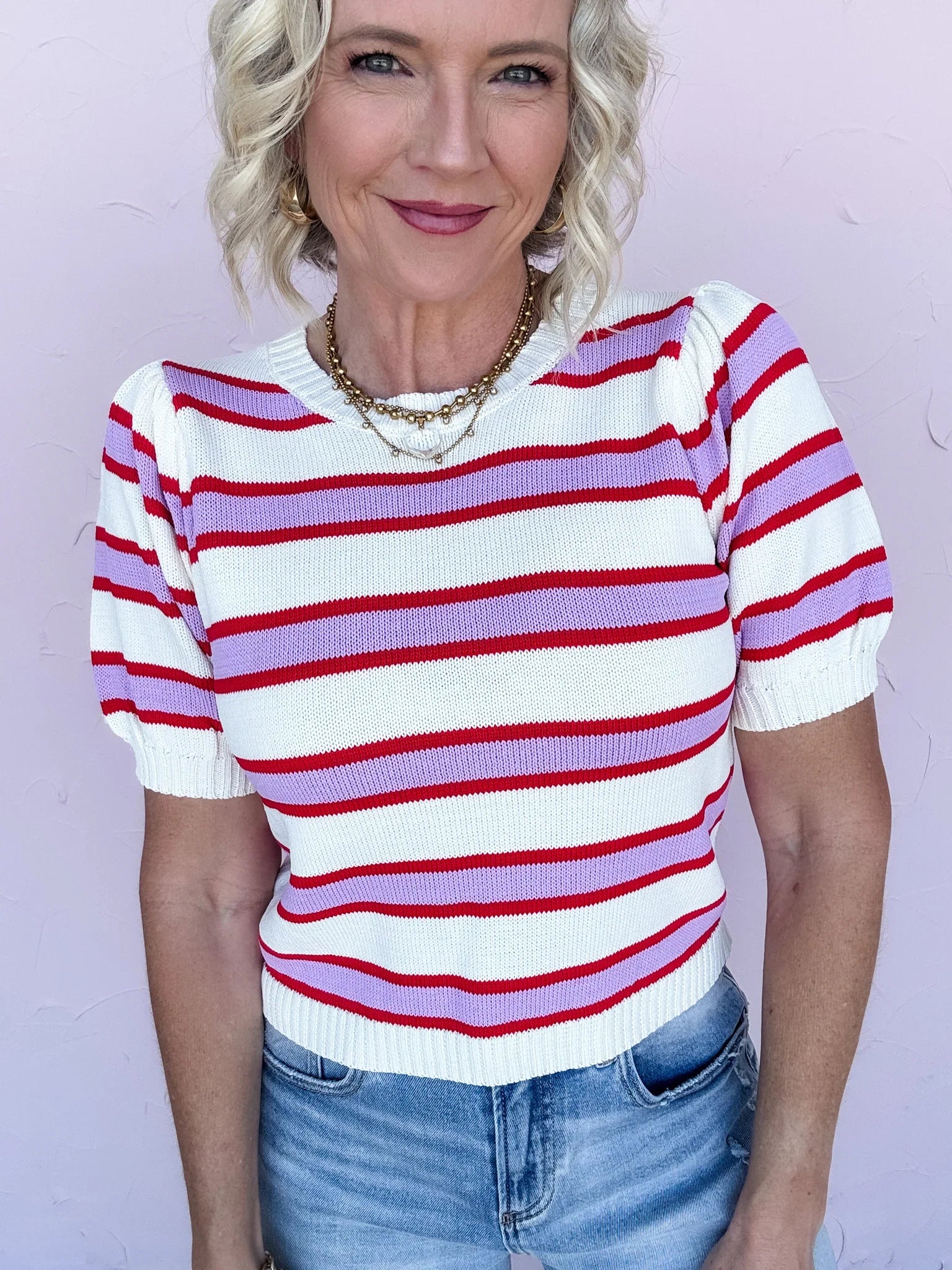 Berry Swirl Knit Top