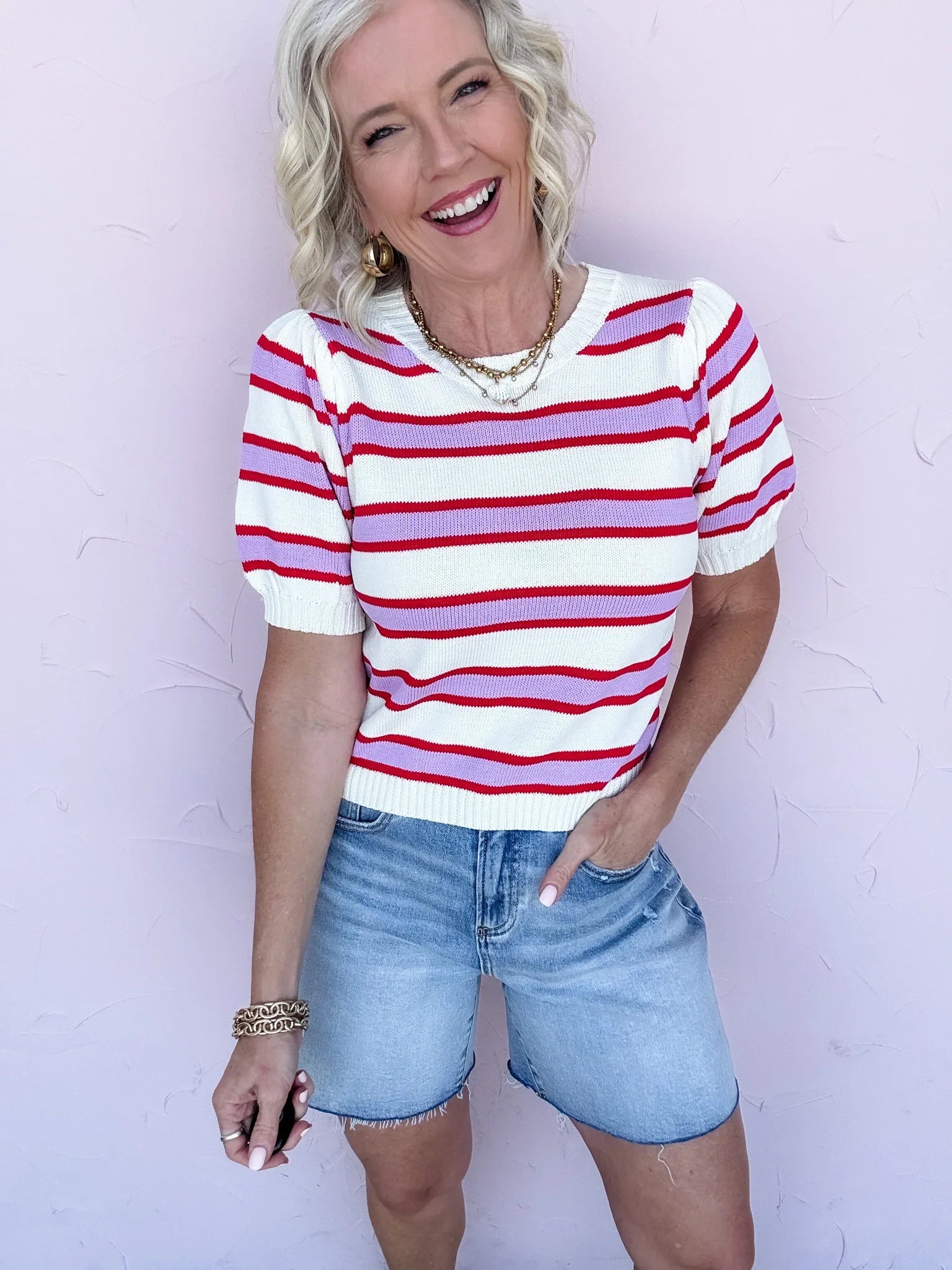 Berry Swirl Knit Top
