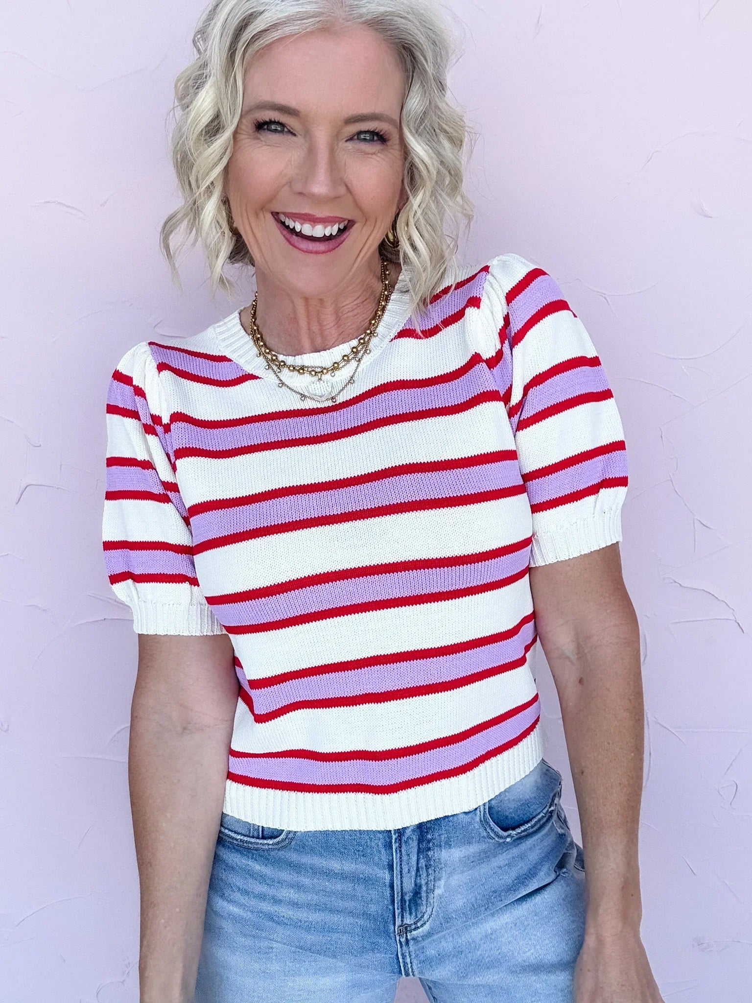 Berry Swirl Knit Top
