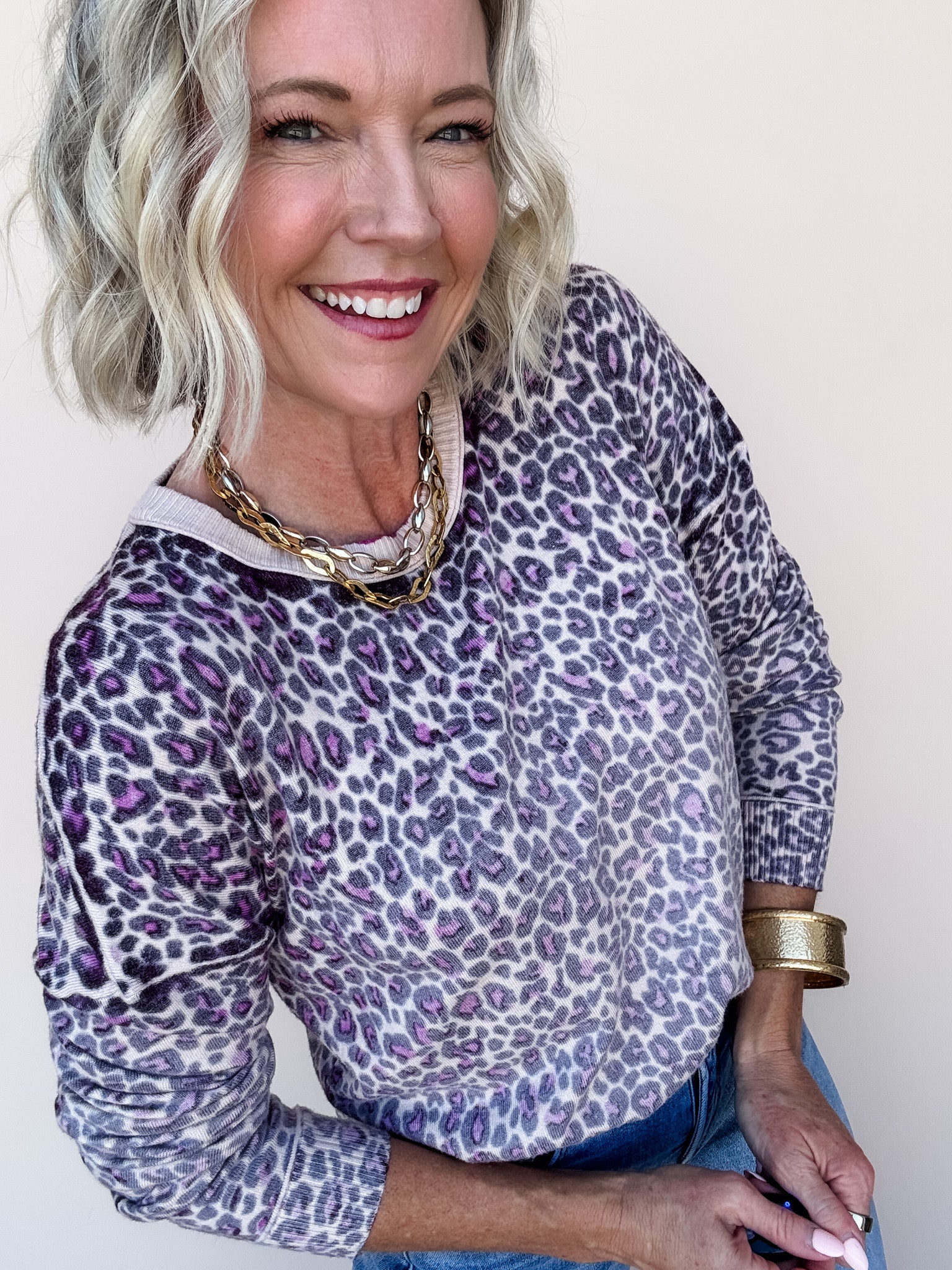 Spotted Plum Sweater