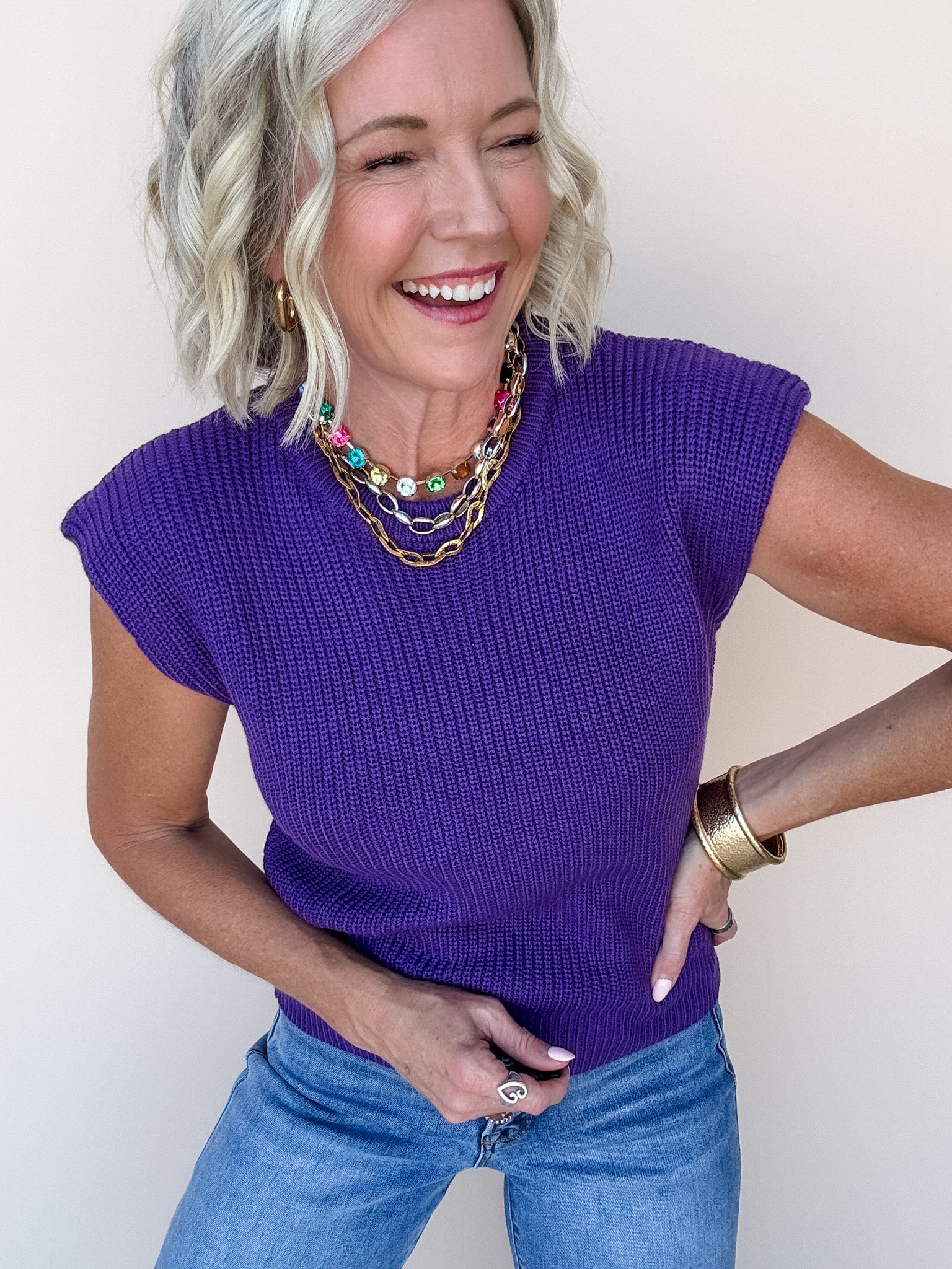 Macy Knit Top | Purple
