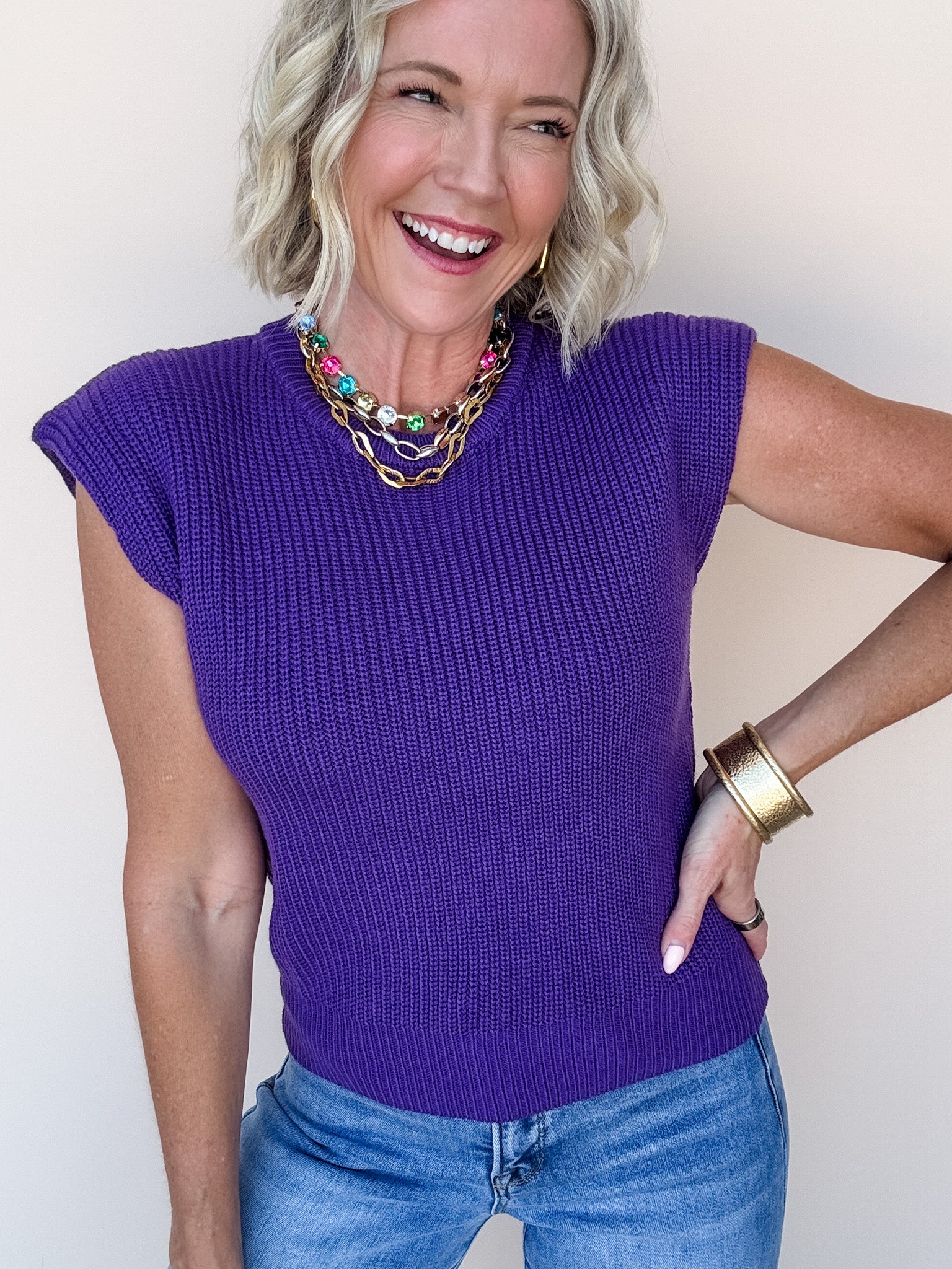 Macy Knit Top | Purple