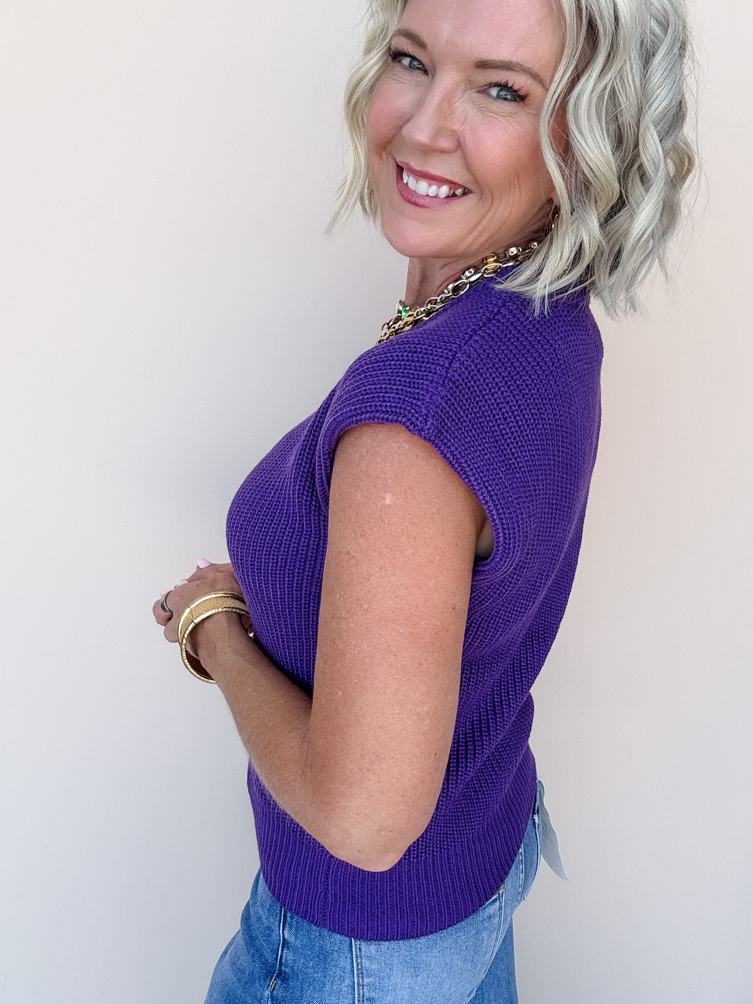 Macy Knit Top | Purple