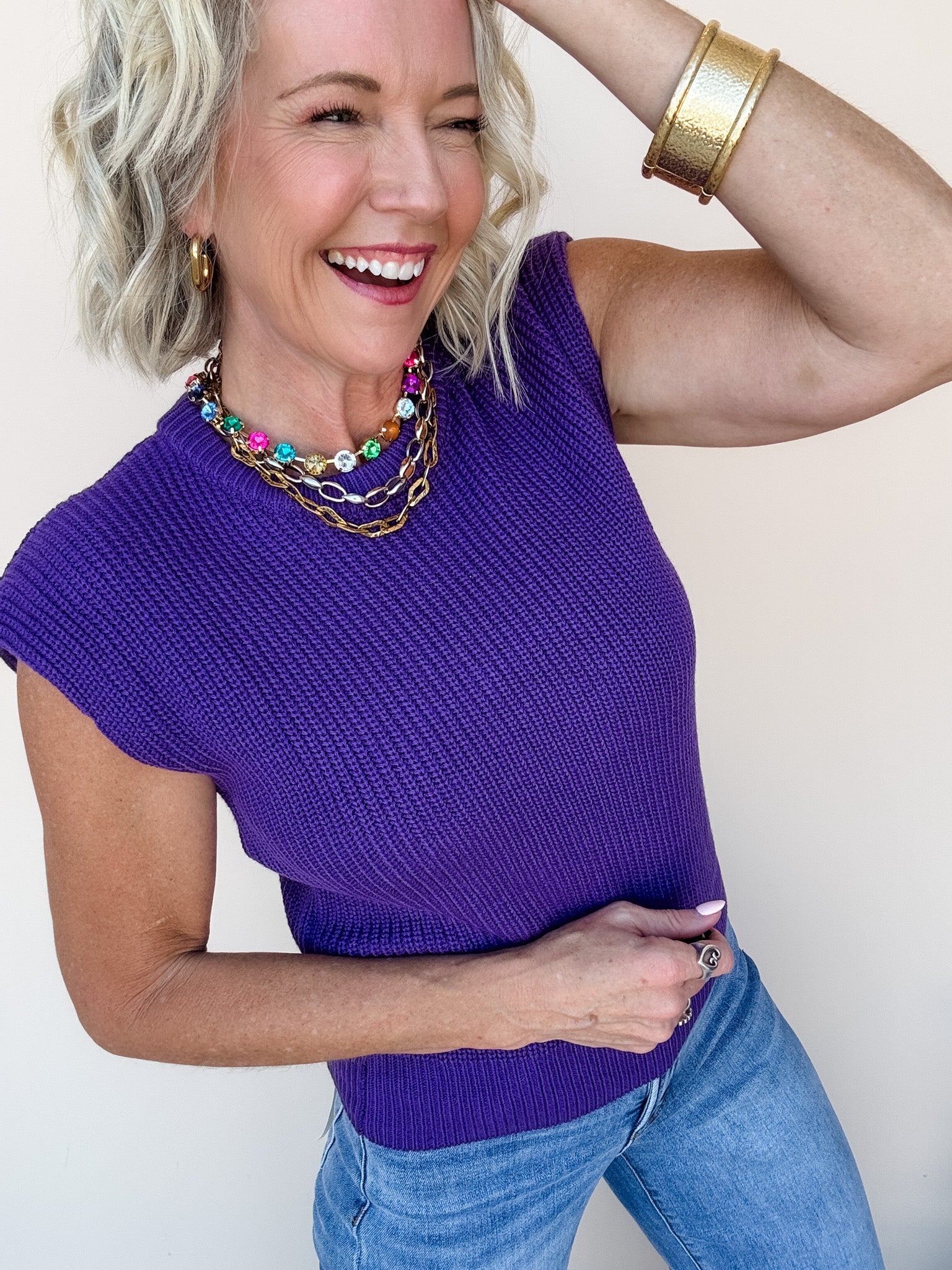 Macy Knit Top | Purple