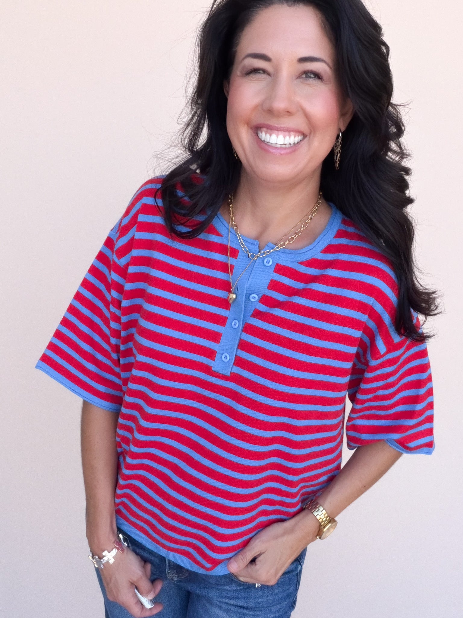 Stripe of Mind Top | Red