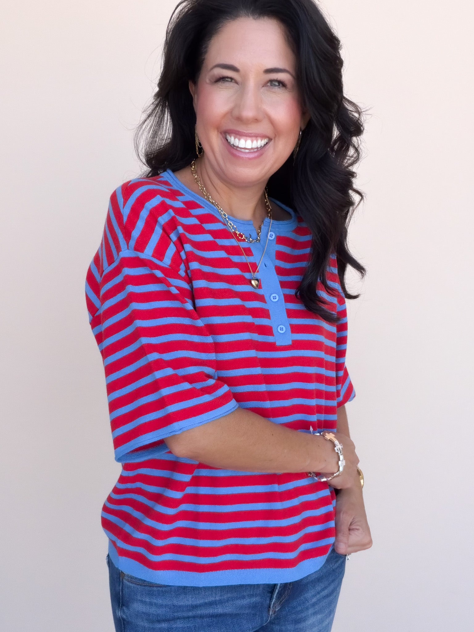 Stripe of Mind Top | Red