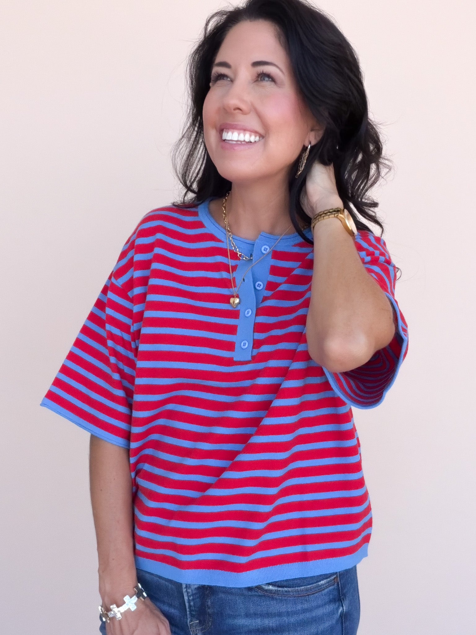 Stripe of Mind Top | Red