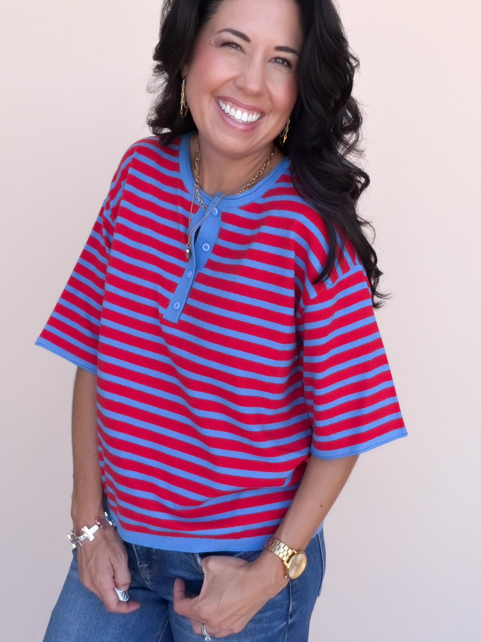 Stripe of Mind Top | Red