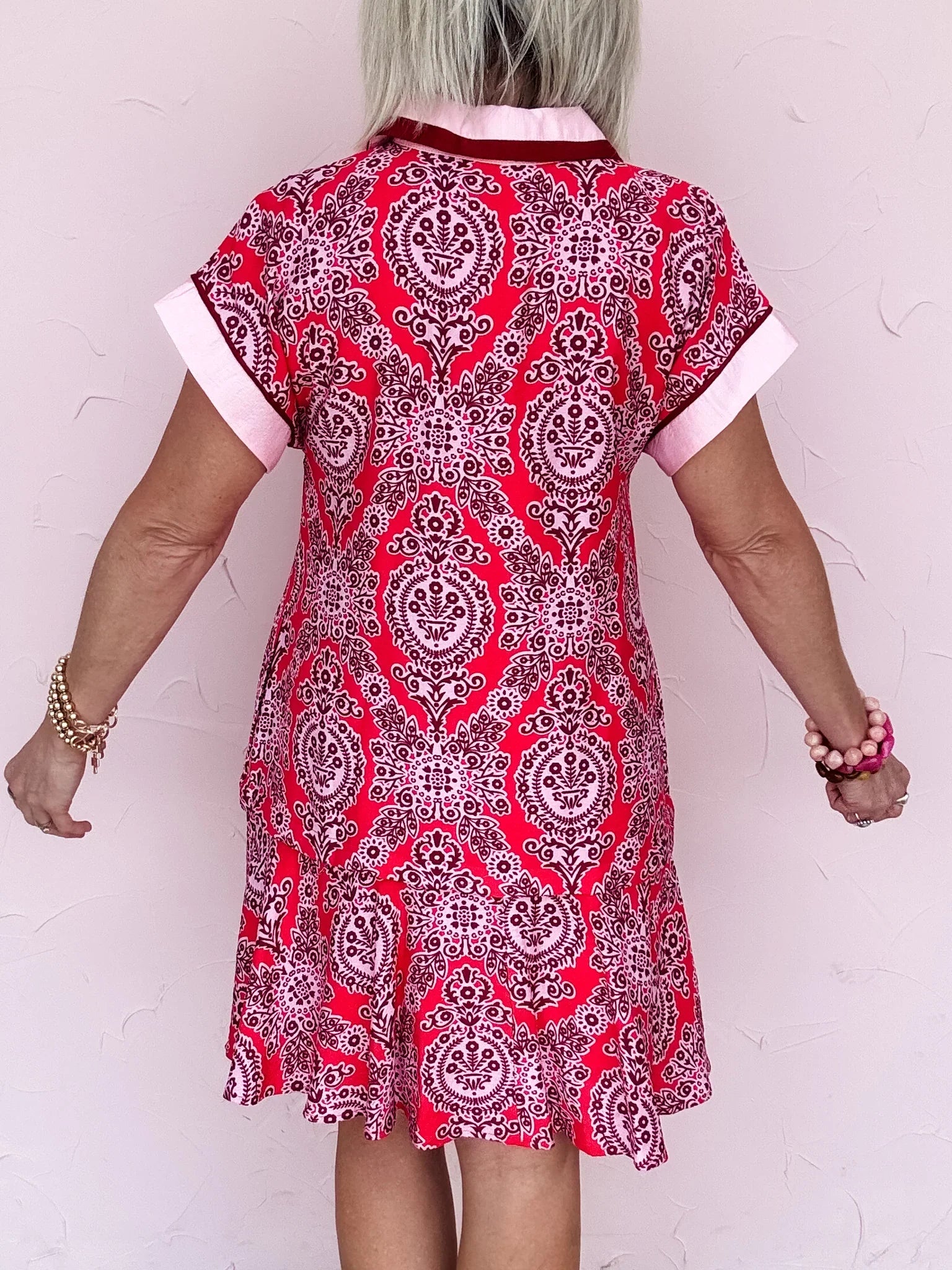 Red Revival Print Dress