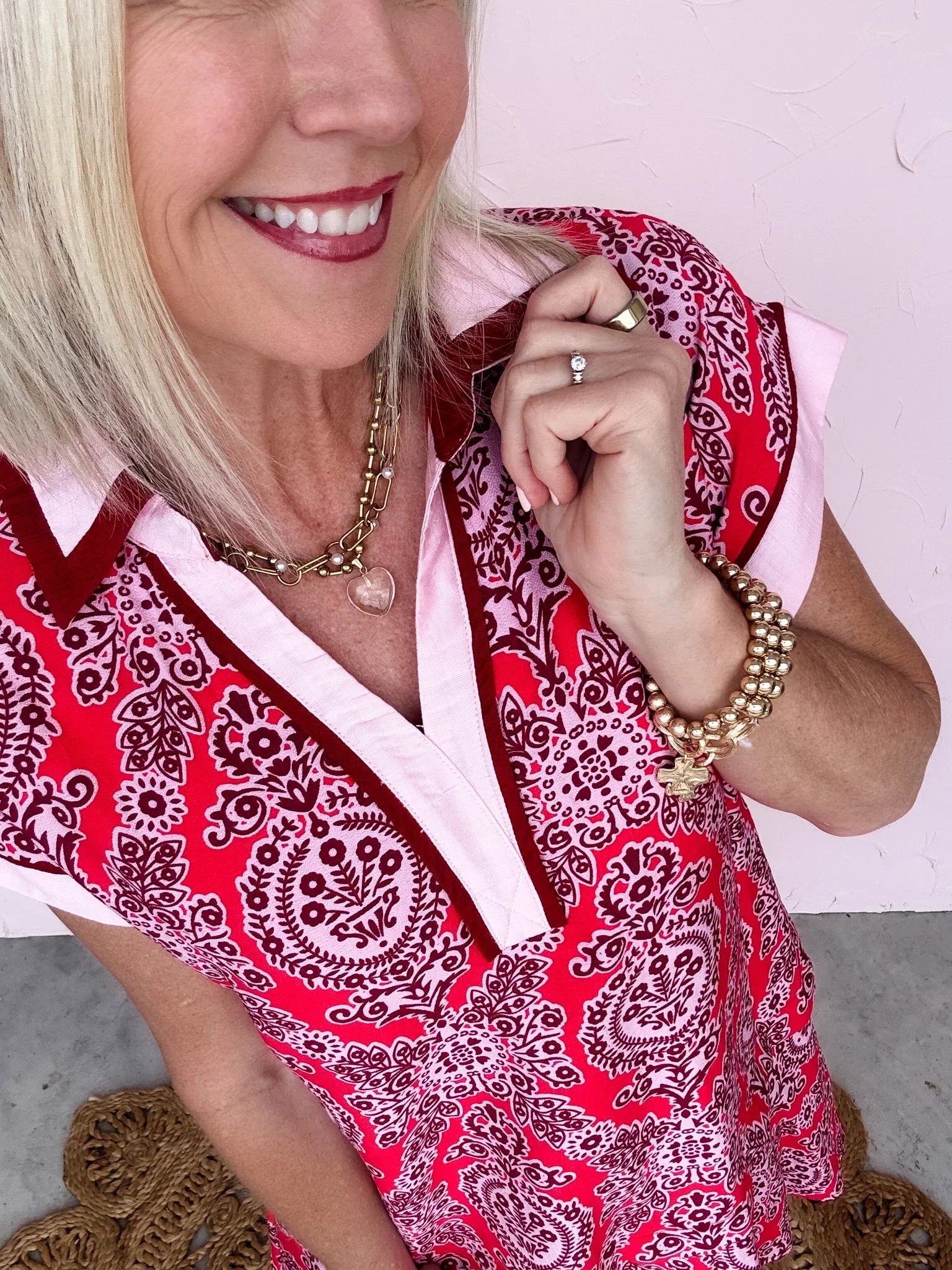 Red Revival Print Dress
