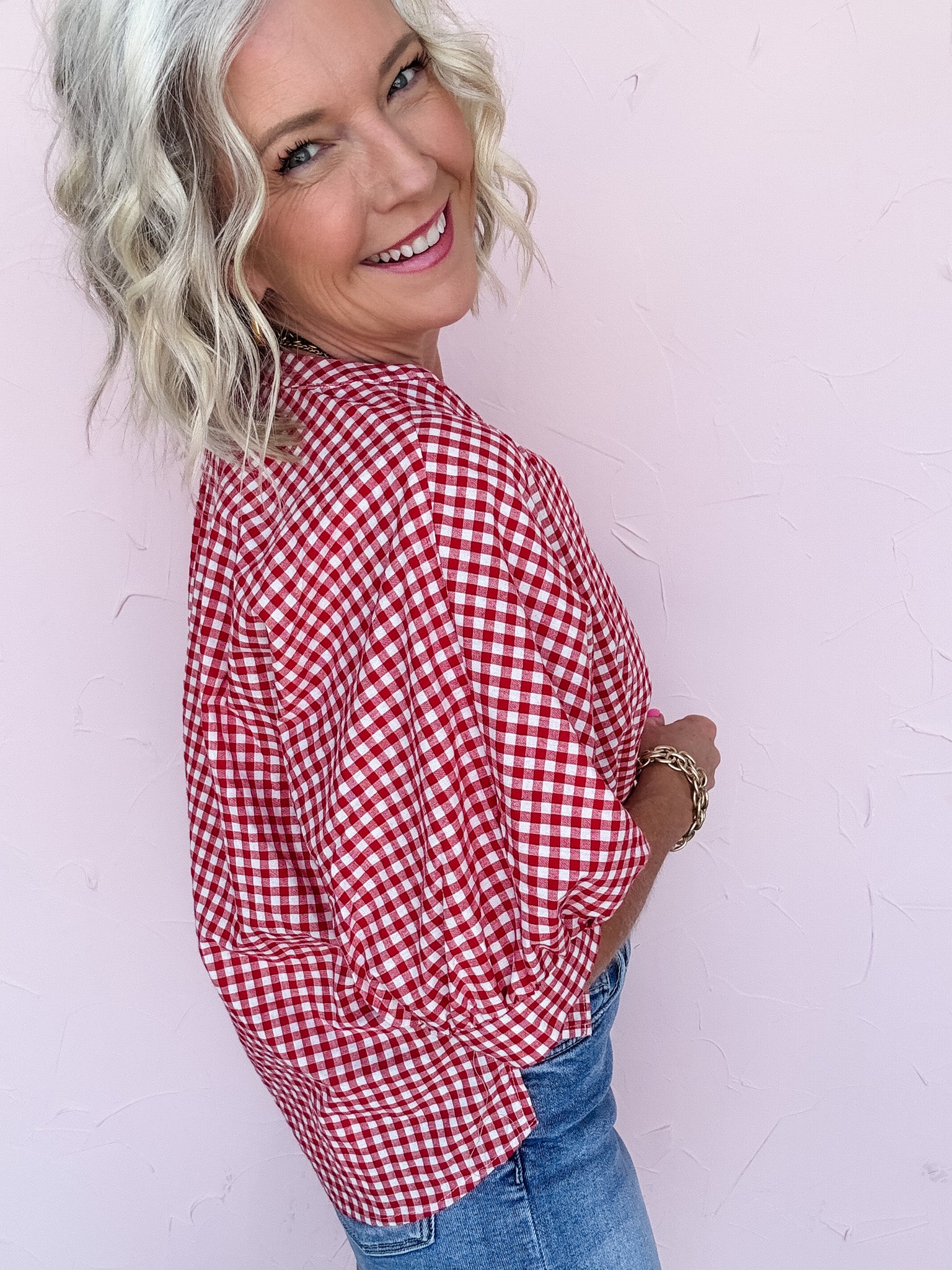 Main Street Gingham Top