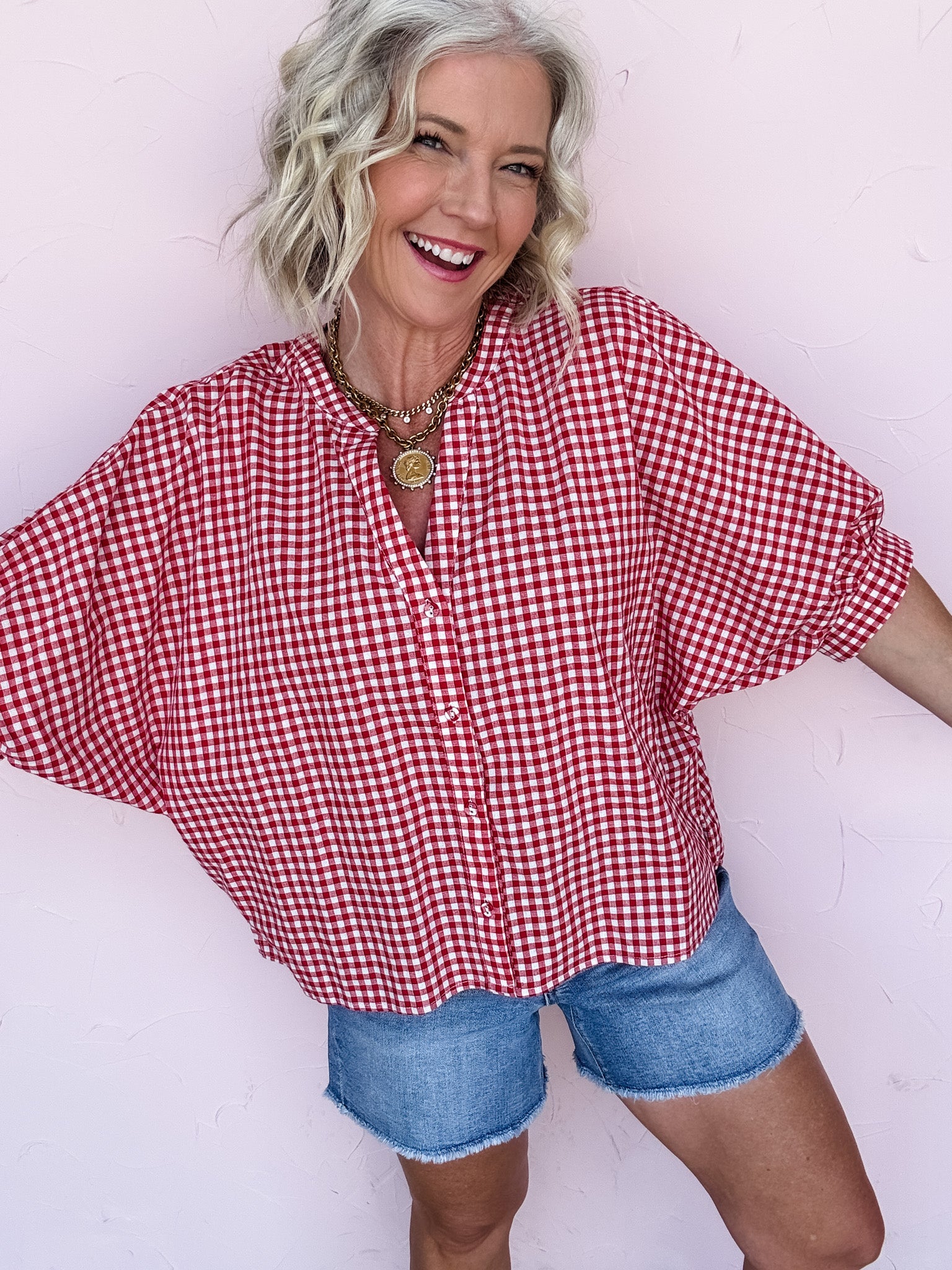 Main Street Gingham Top