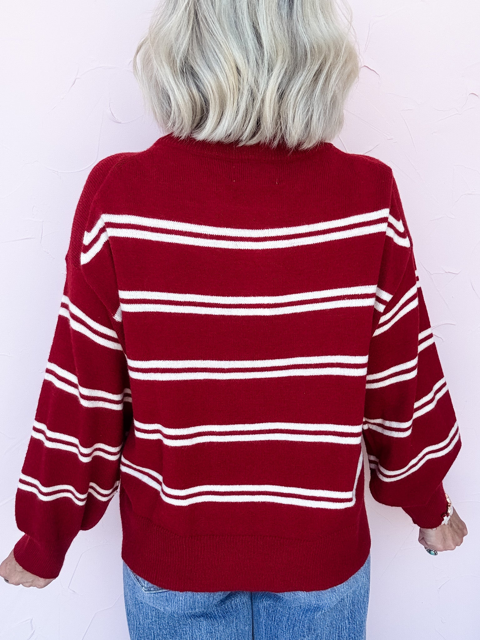 Stripe Scene Sweater | Red