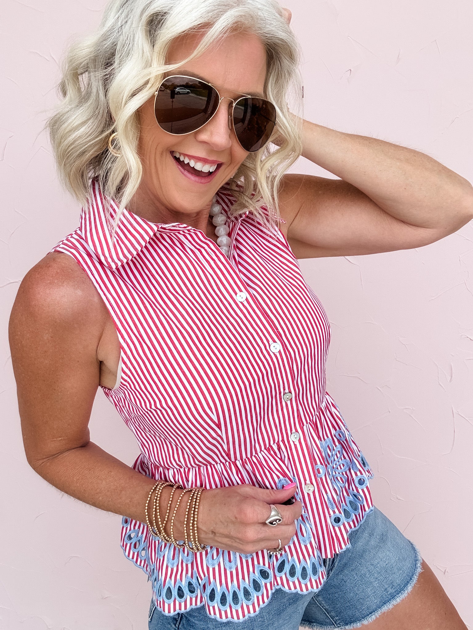 Match Point Stripe Top