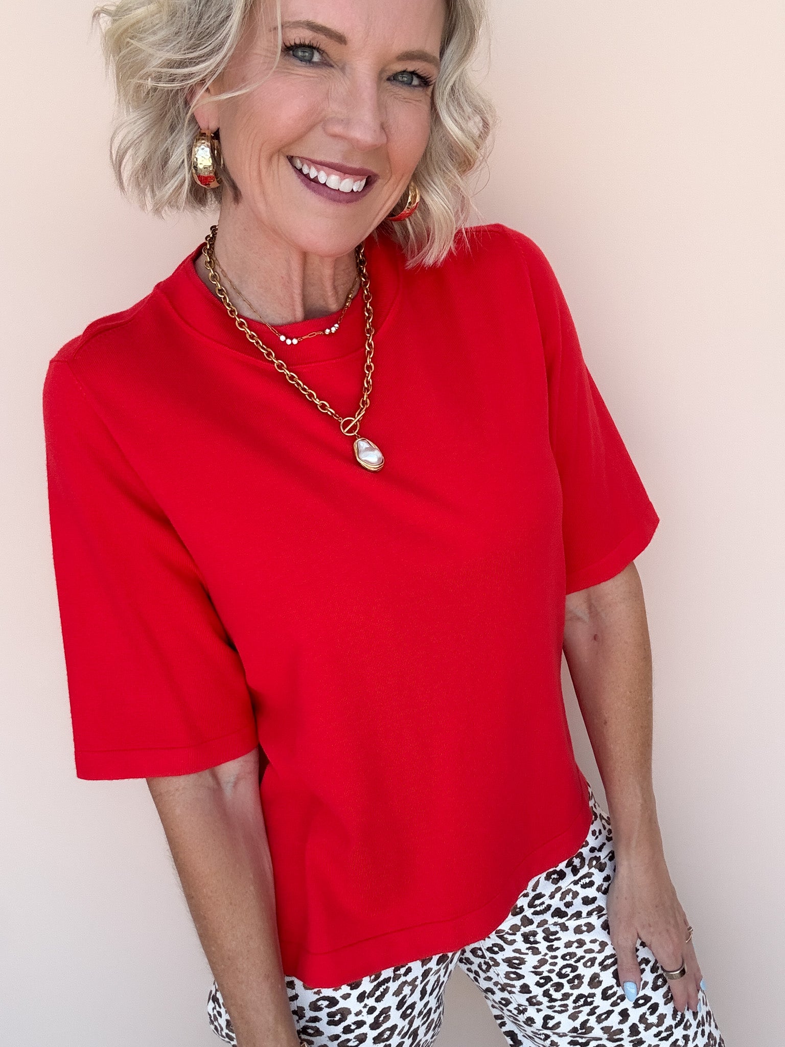 Soft Season Knit Top | Red