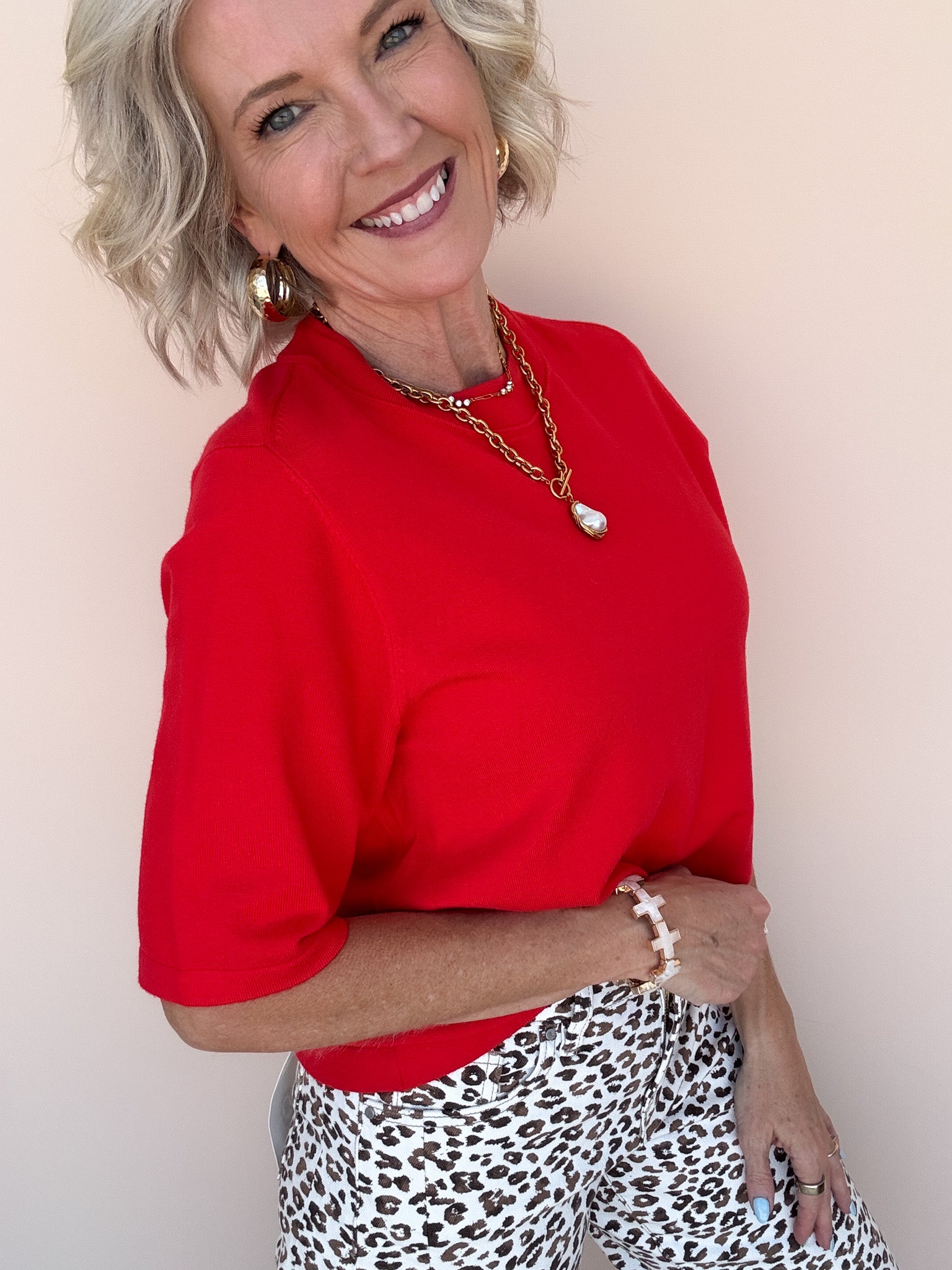 Soft Season Knit Top | Red