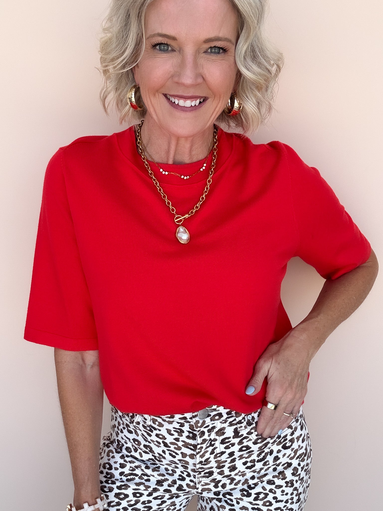 Soft Season Knit Top | Red