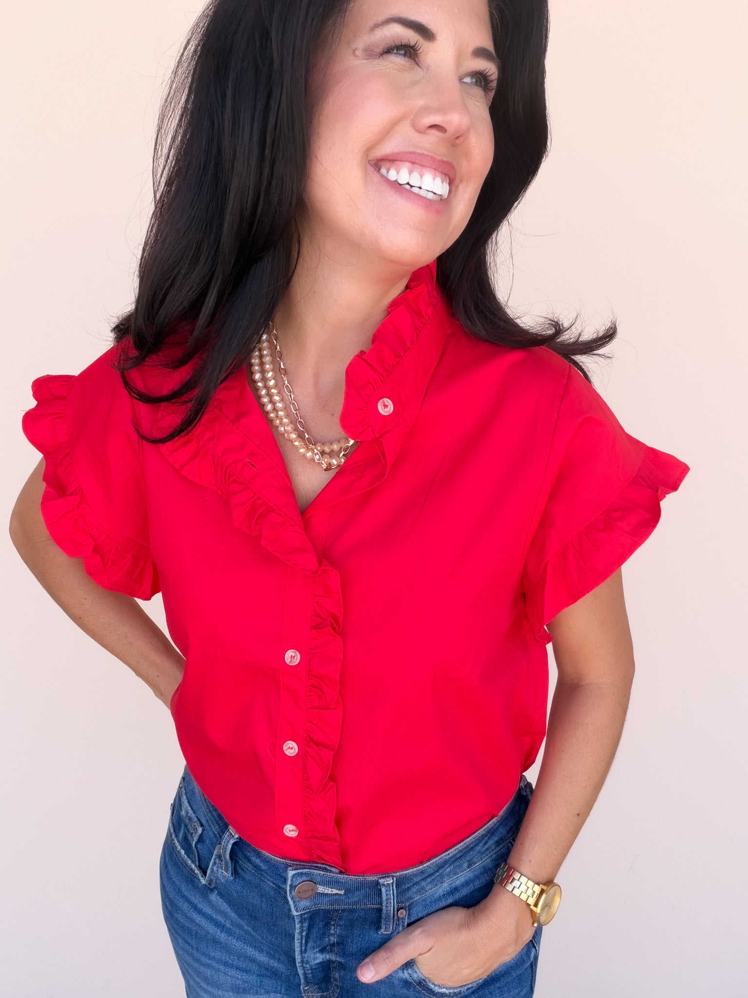 Ruby Ruffle Top