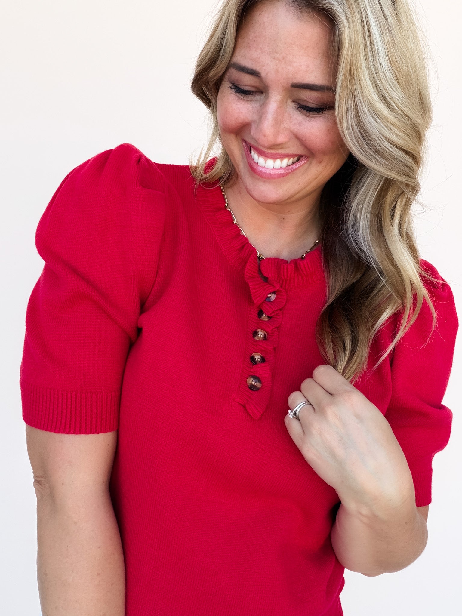 Come Home Ruffled Sweater | Red