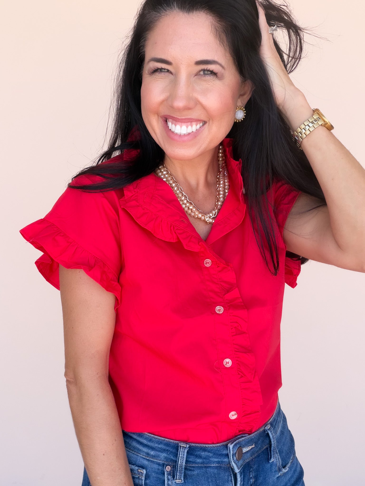 Ruby Ruffle Top