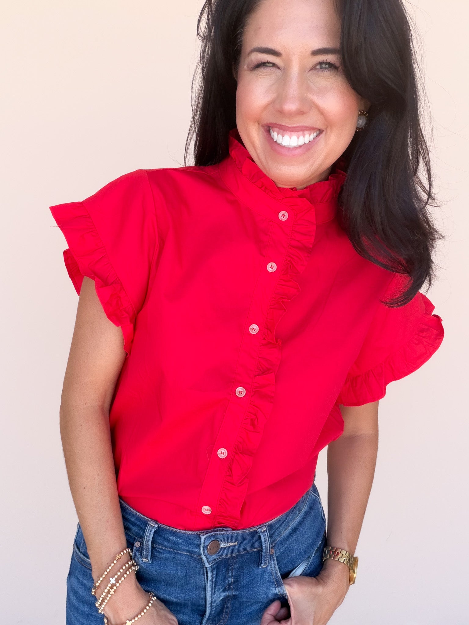 Ruby Ruffle Top