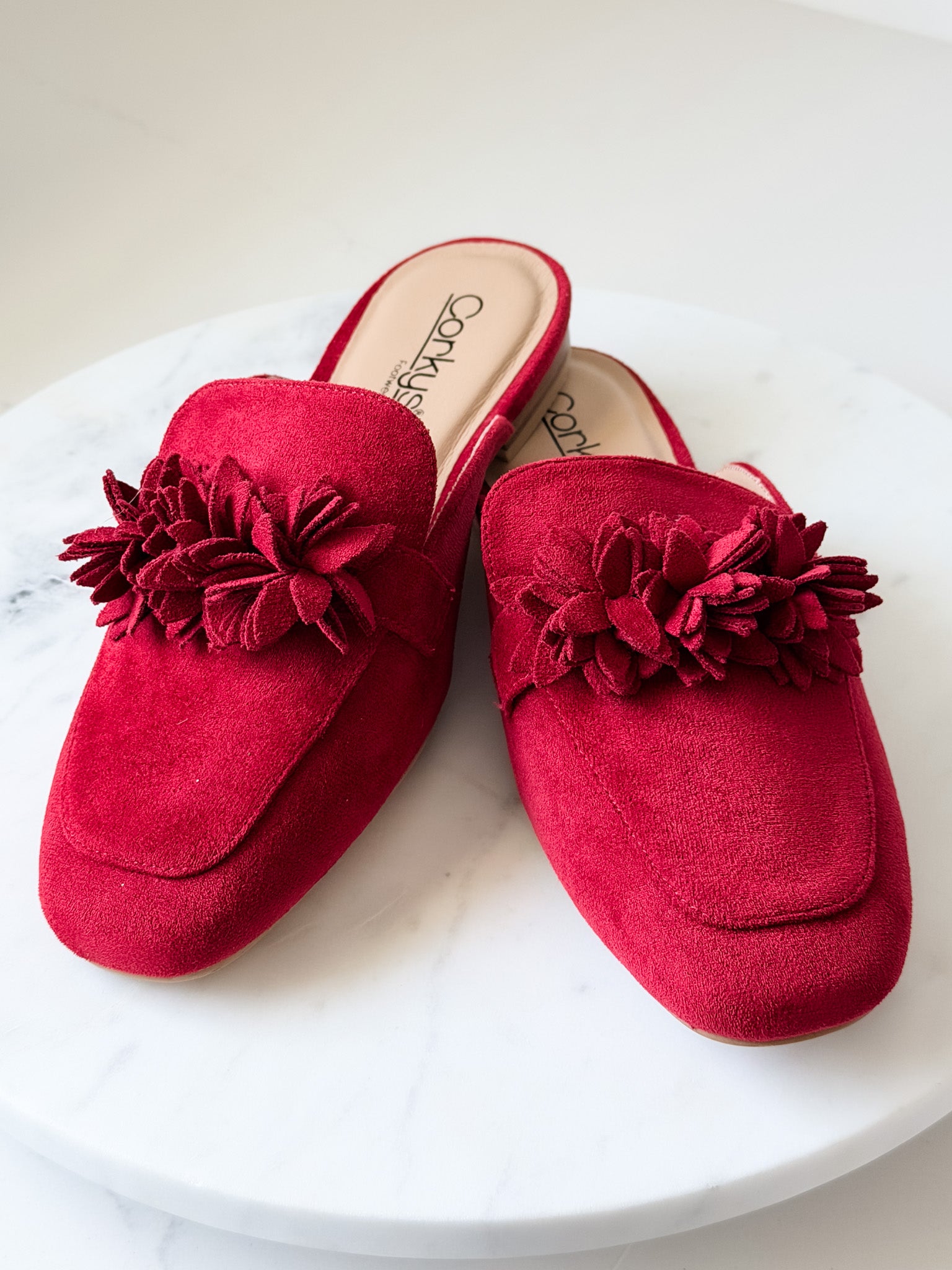 Scarlet Bloom Mules