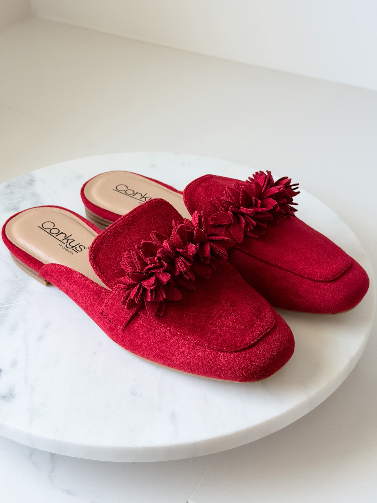 Scarlet Bloom Mules