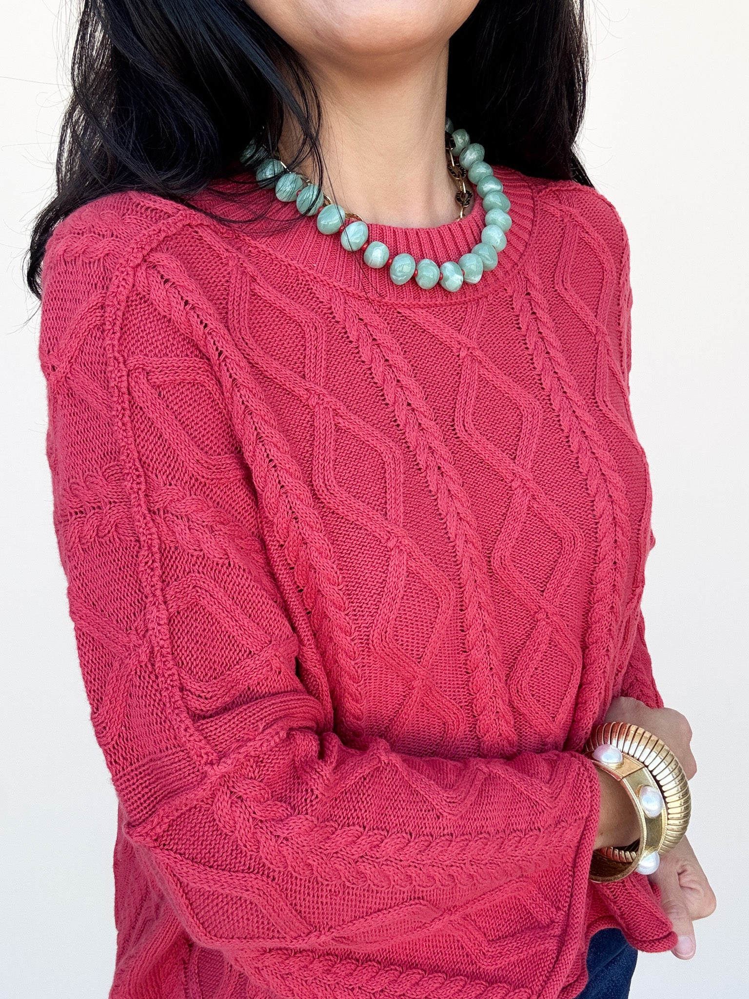 Red Door Knit Top