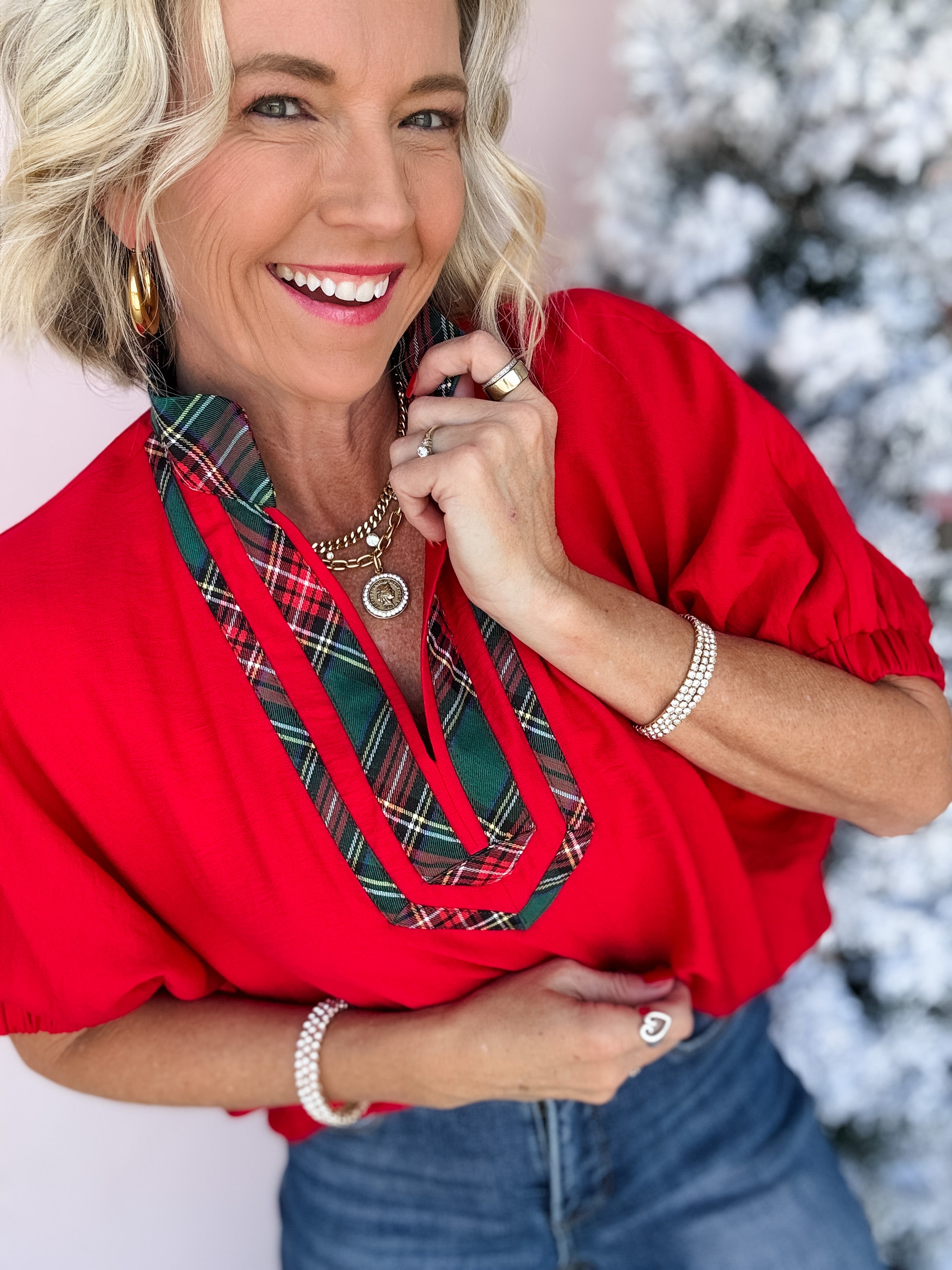Plaid Tidings Top