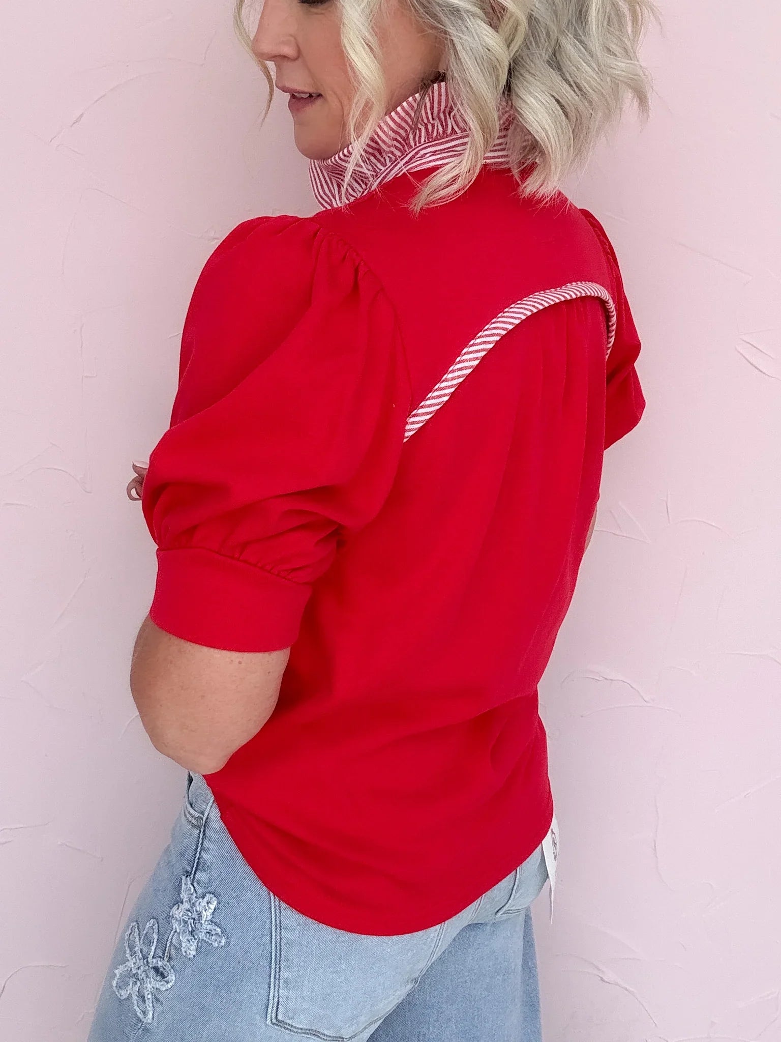 Darcy Stripe Collar Top