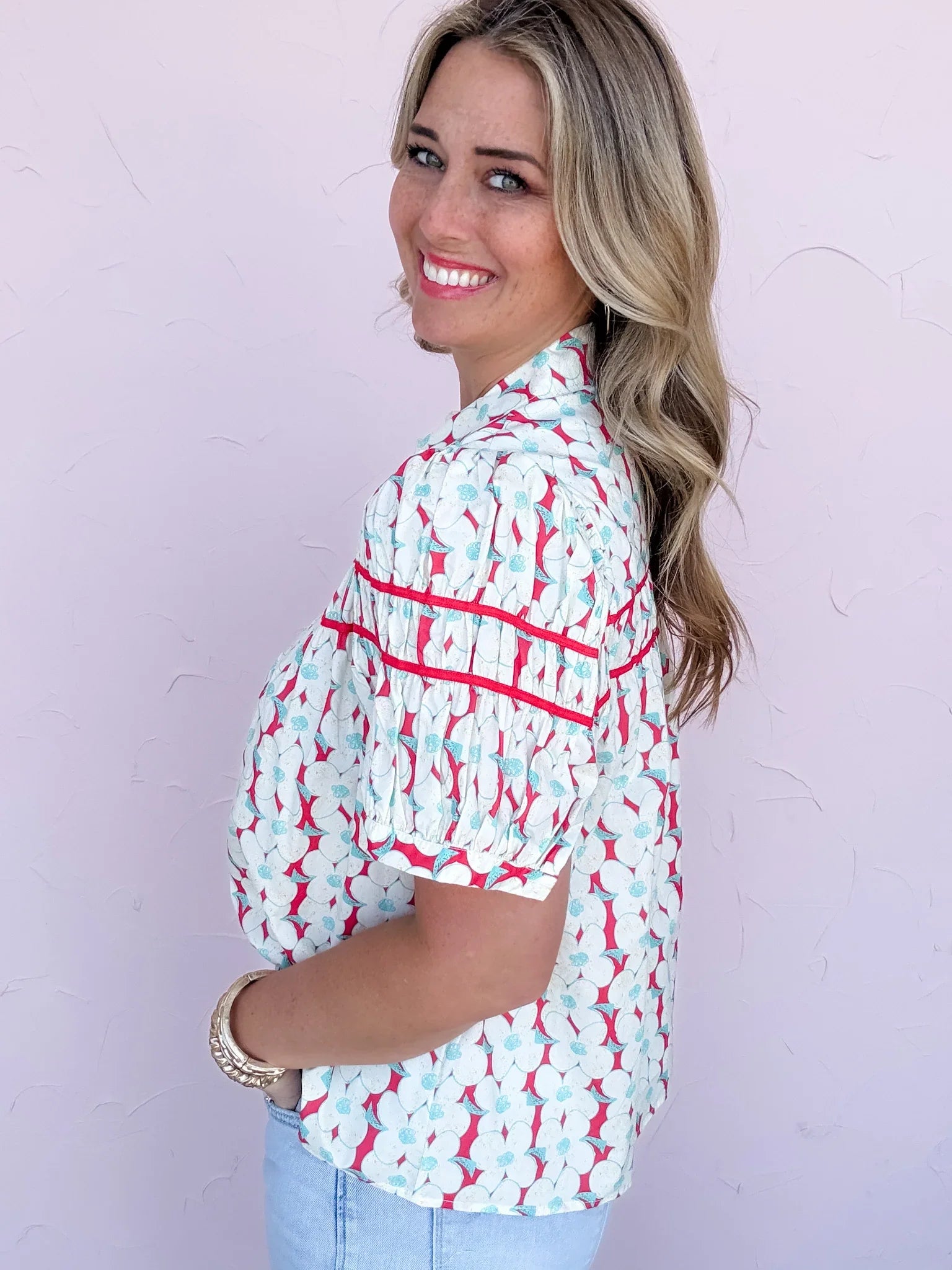 Poppy Petal Button Down