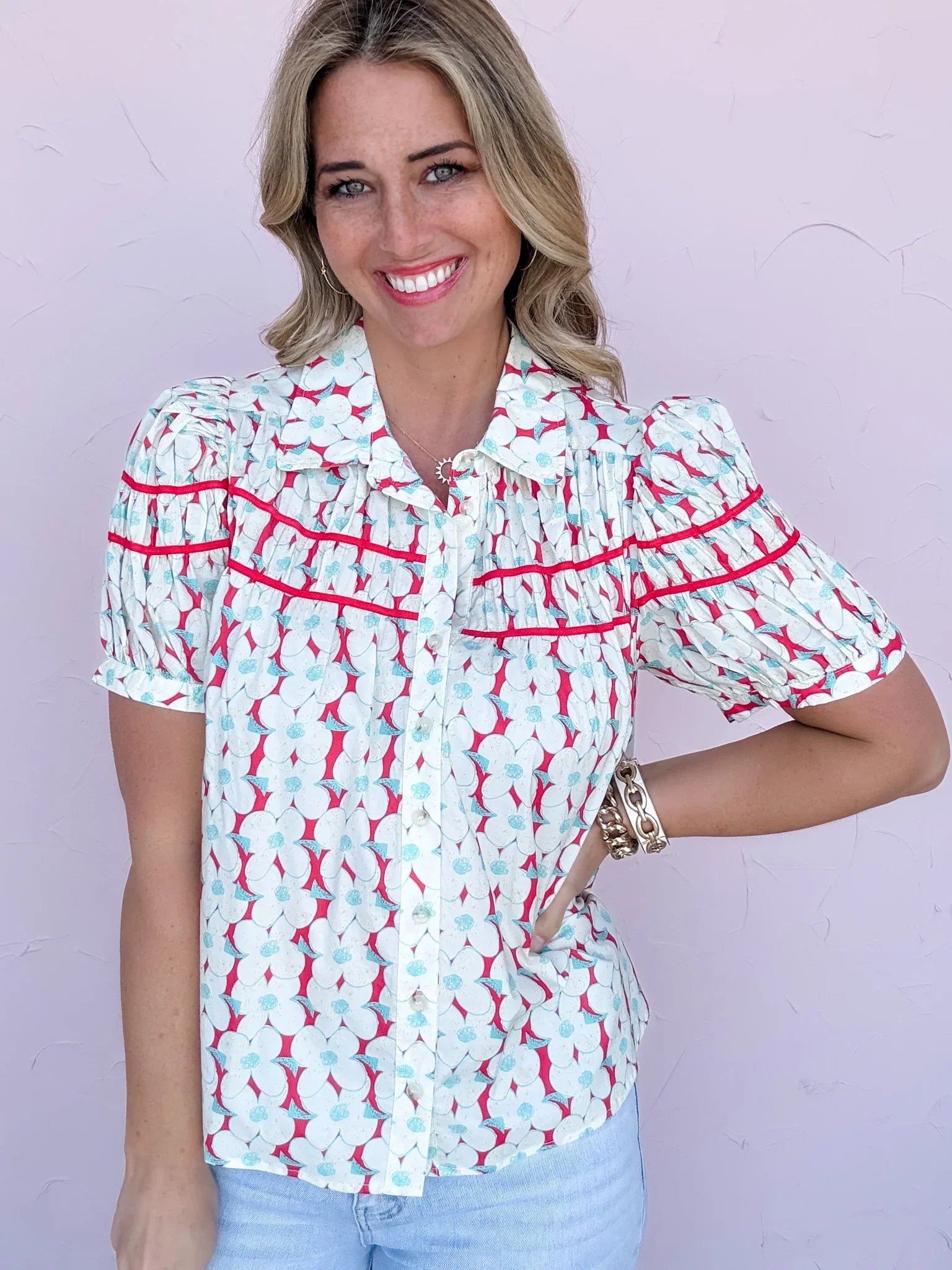 Poppy Petal Button Down
