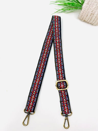 Purse Strap 2 Wide Purse Straps Replacement Crossbody Adjustable Leather Bag  Strap with Vintage Jacquard Embroidery Bohemia Pattern 