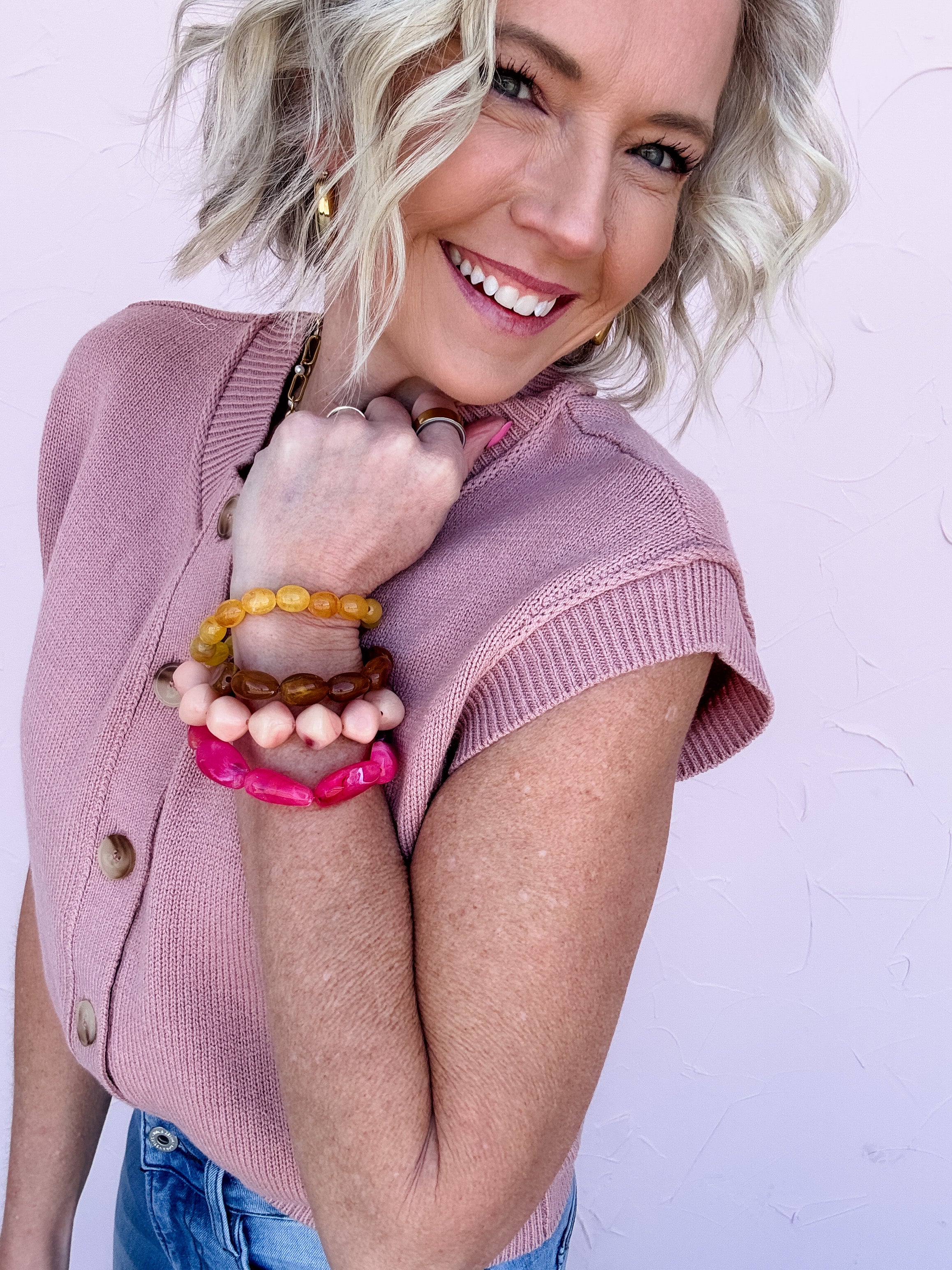 Rosy Ease Sweater Vest