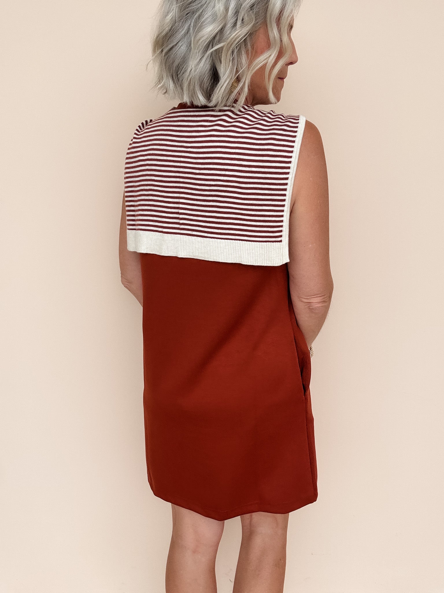 Cambridge Tie Dress | Rust