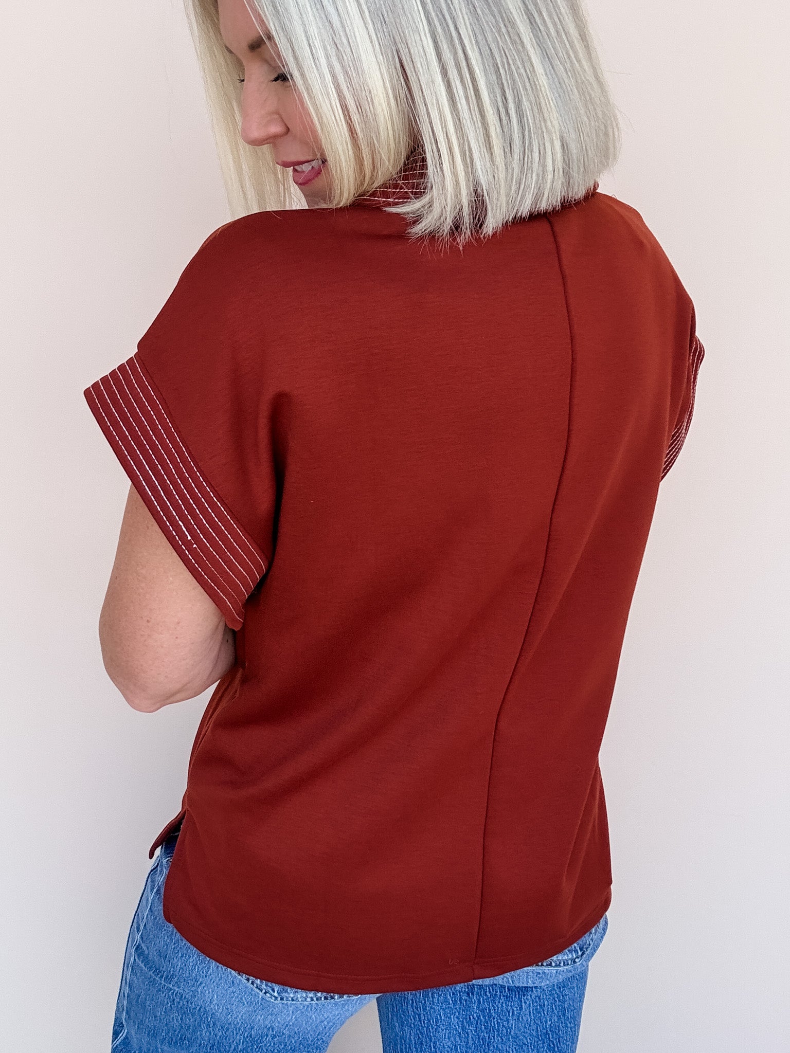 Sideline Stitch Top | Rust